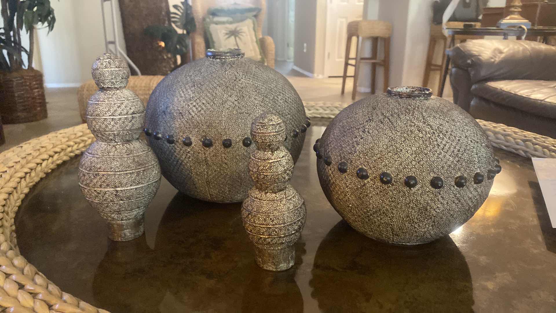 Photo 1 of SET OF 2 SOUTH BEACH BOTTLES LARGEST 9” x 15 1/2”