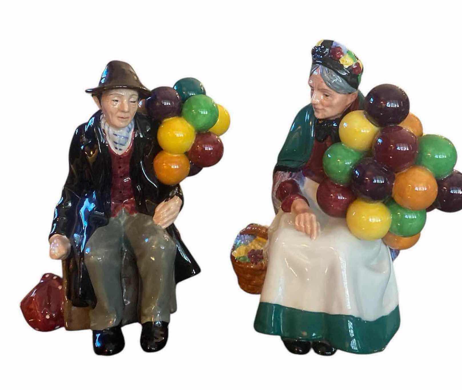 View 1 of ROYAL DOULTON BALLOON MAN & OLD BALLOON SELLER FIGURINES H7 1/2”
