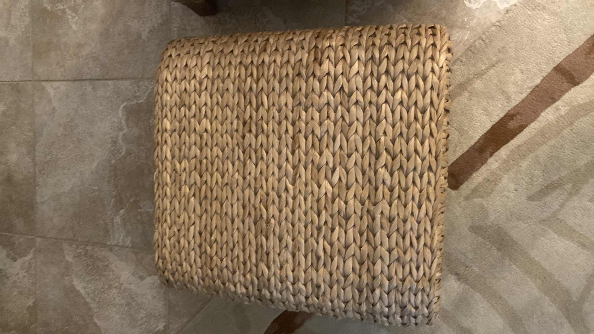 Photo 1 of POTTERY BARN SEAGRASS WINGBACK CHAIR & OTTOMAN