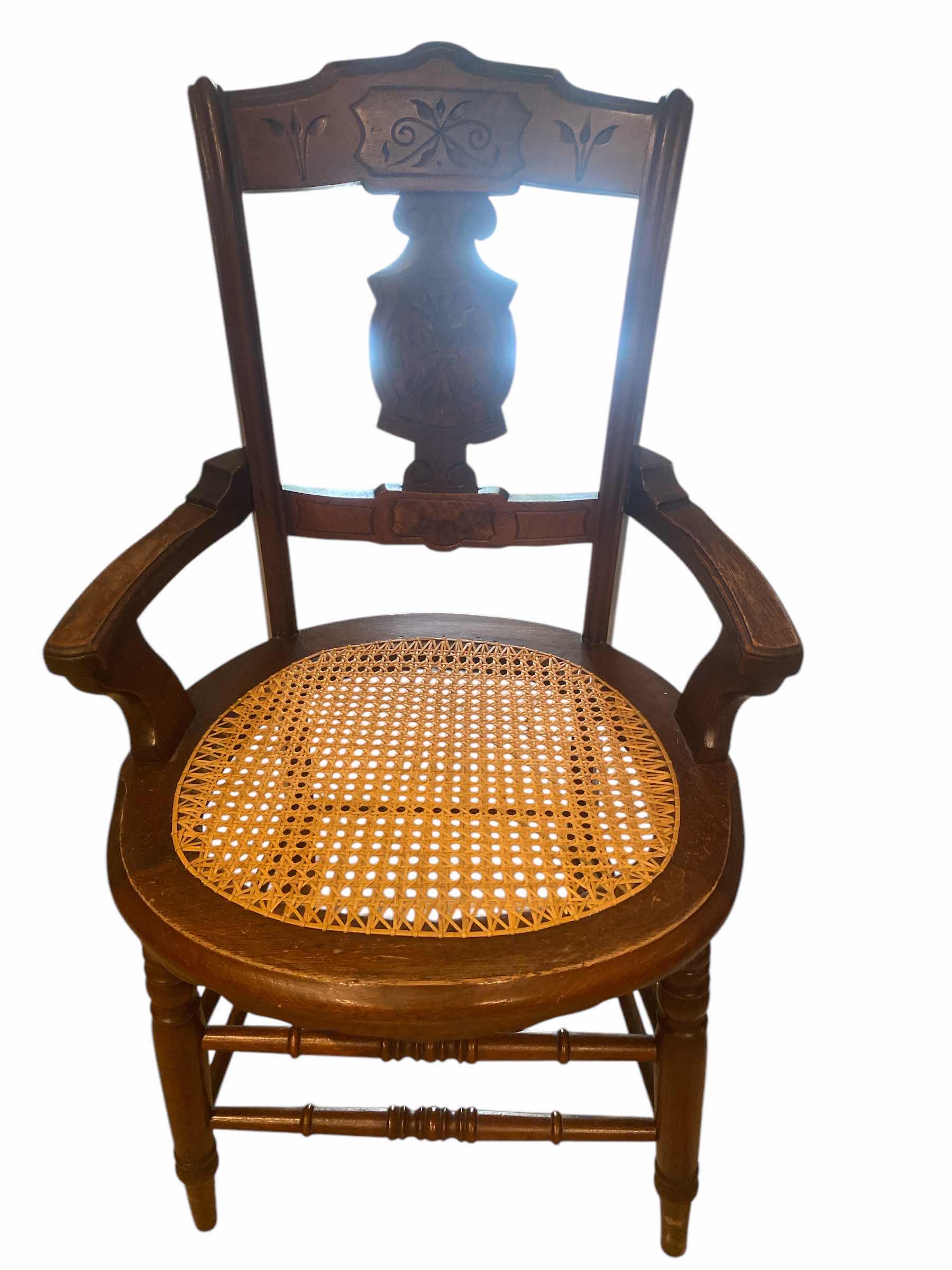 Photo 1 of $250 20th CENTURY VICTORIAN WOOD & CANE CHAIR