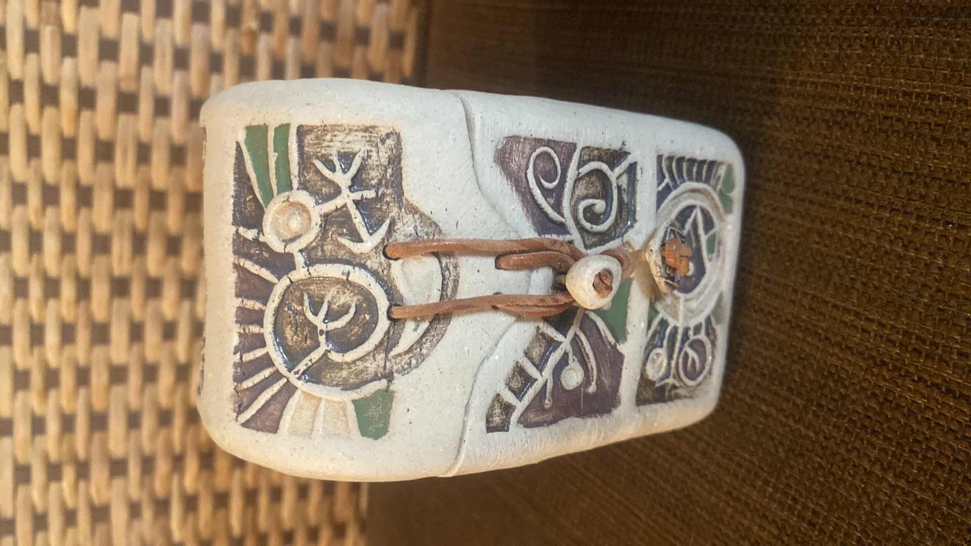 Photo 1 of SANDSTONE TRINKET BOX H4 1/2” & CERAMIC VASE H3 3/4”