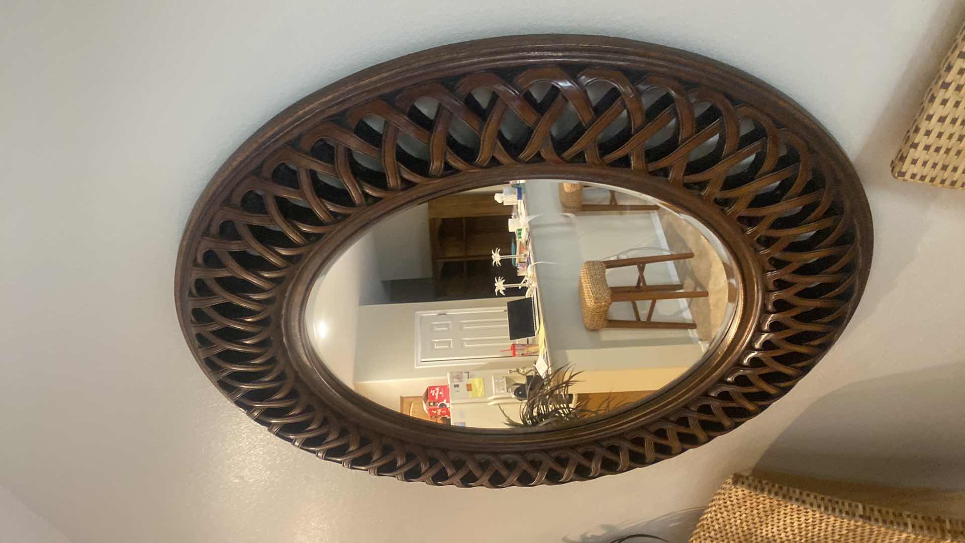 Photo 2 of 45” RESIN FRAMED BEVELED GLASS MIRROR