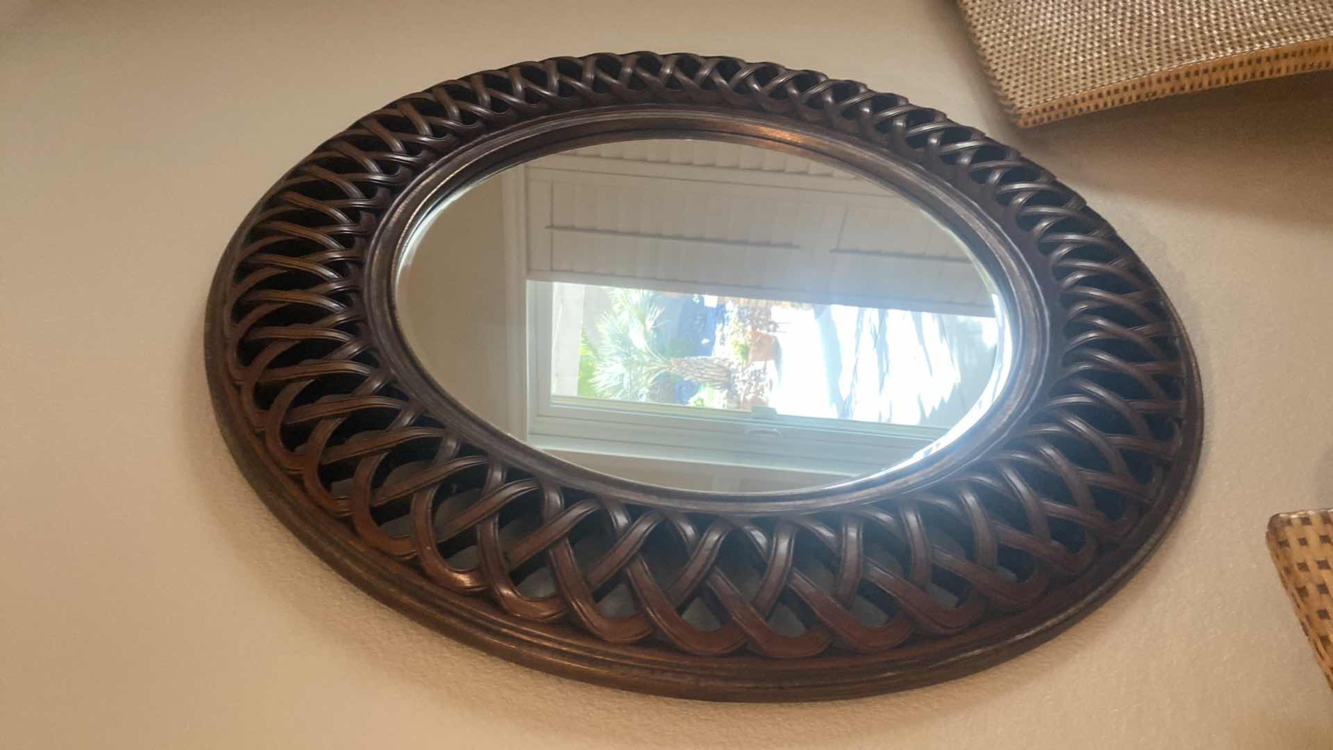 Photo 3 of 45” RESIN FRAMED BEVELED GLASS MIRROR