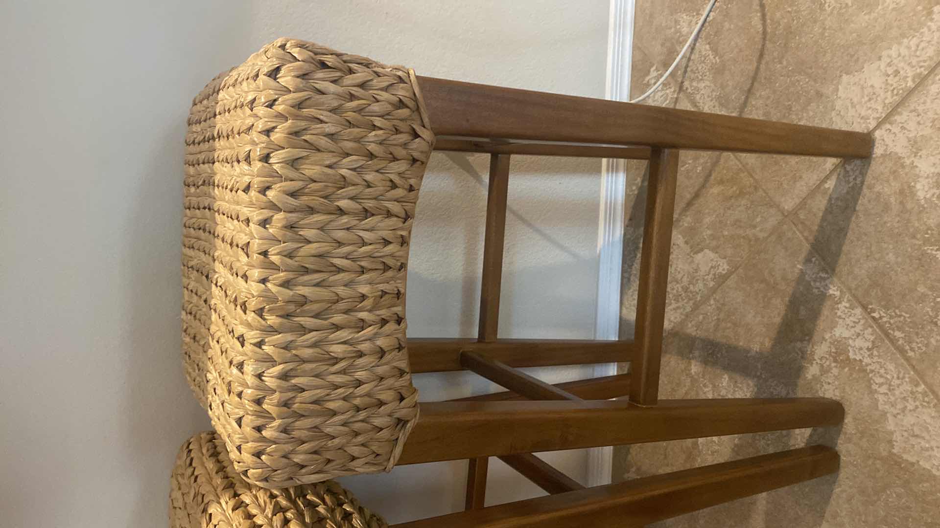 View 3 of 3 - POTTERY BARN SEAGRASS BARSTOOLS - SEAT HEIGHT 30”