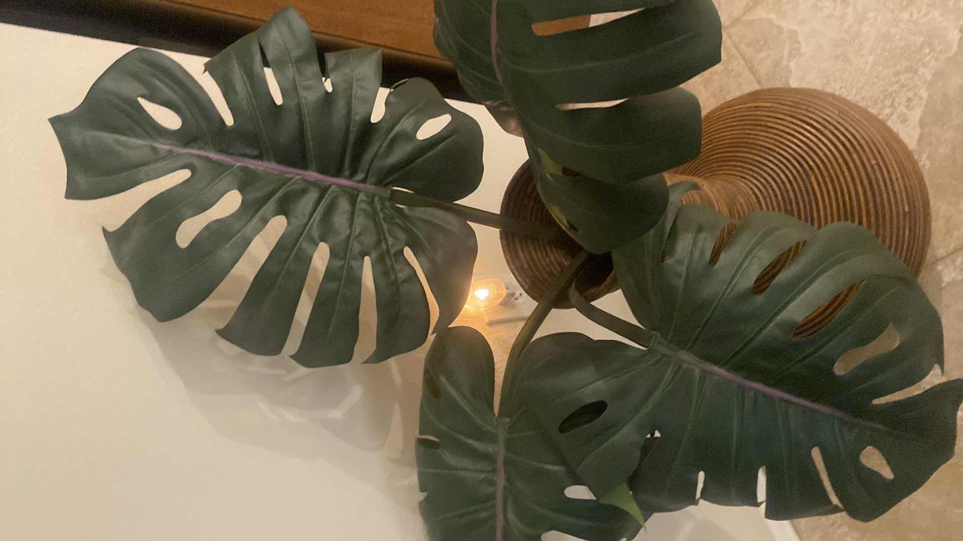 Photo 1 of MID CENTURY MODERN CRESPI STYLE VASE WITH FAUX FOLIAGE VASE H24”