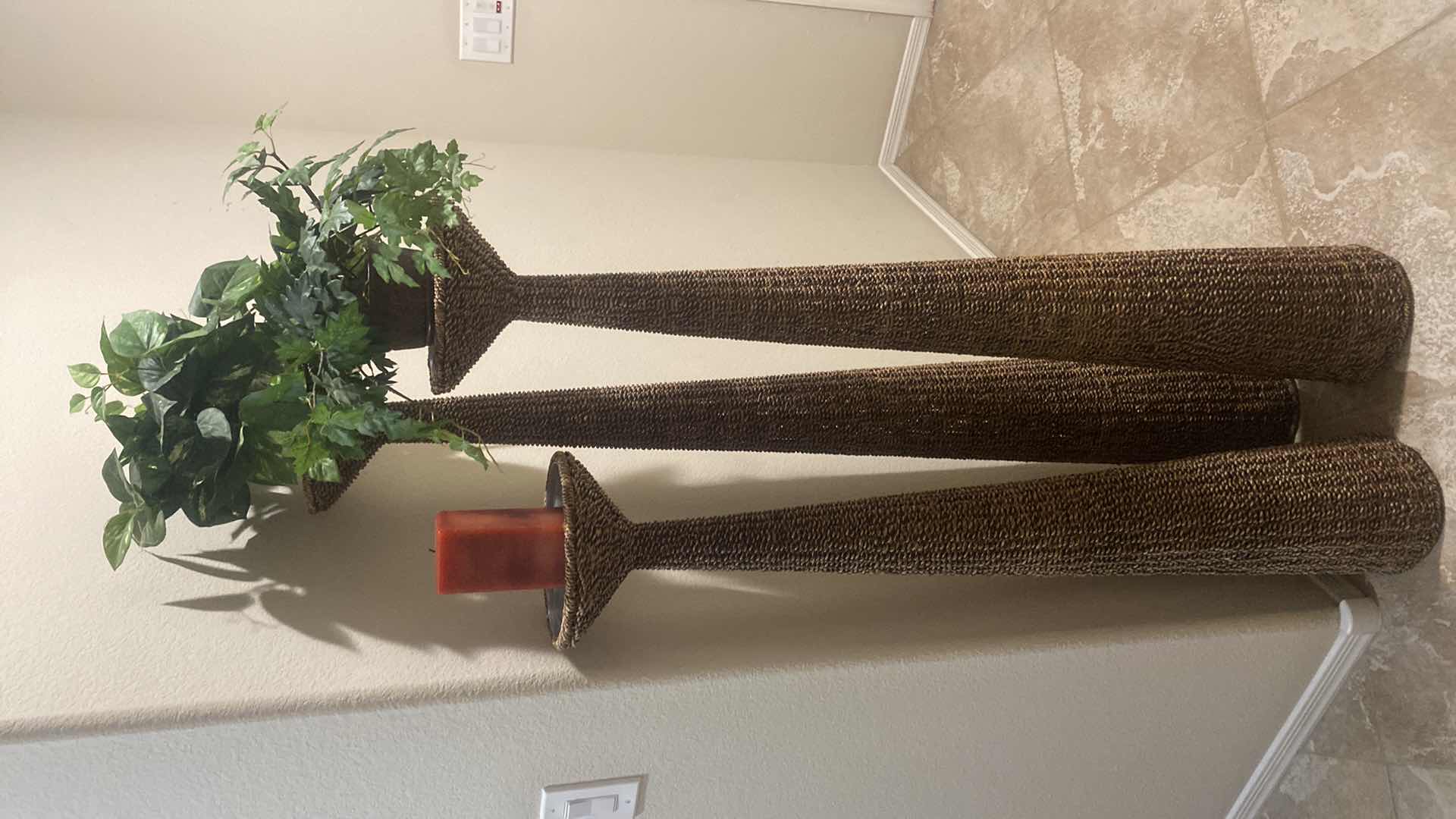 Photo 1 of 3 - KENYA FLOOR CANDLESTICKS TALLEST H59”
