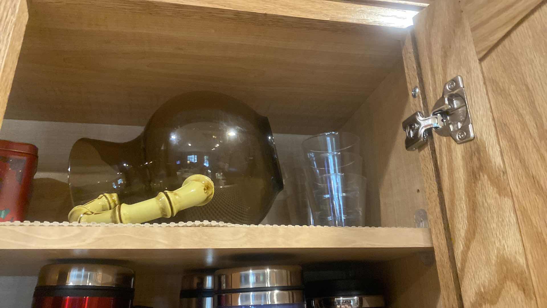 Photo 1 of CONTENTS OF CABINET - GLASSES COFFEE CUPS TRAVEL CUPS