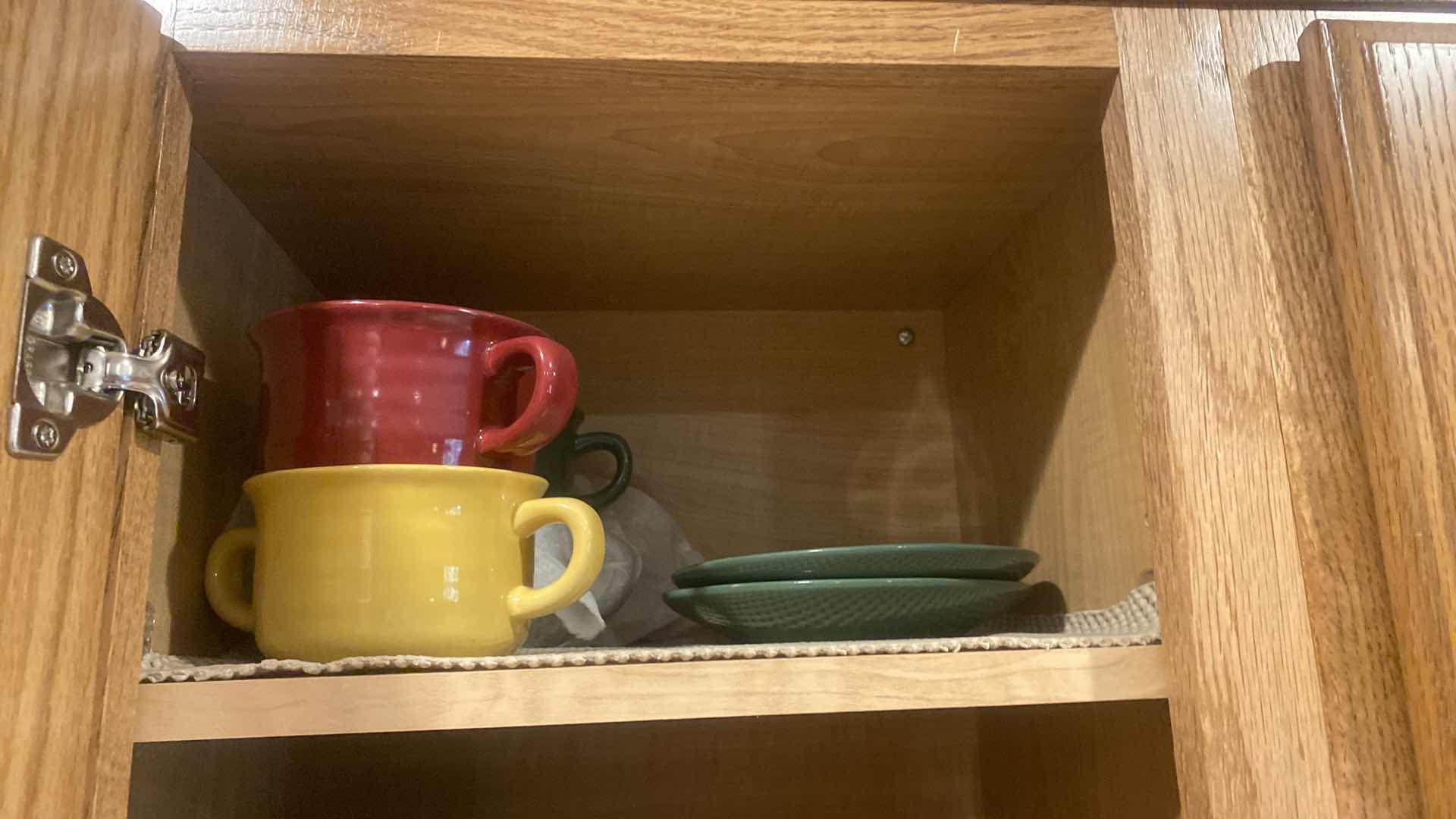 Photo 1 of CONTENTS OF KITCHEN CABINET- SPICES & SOUP & SANDWICH PLATES