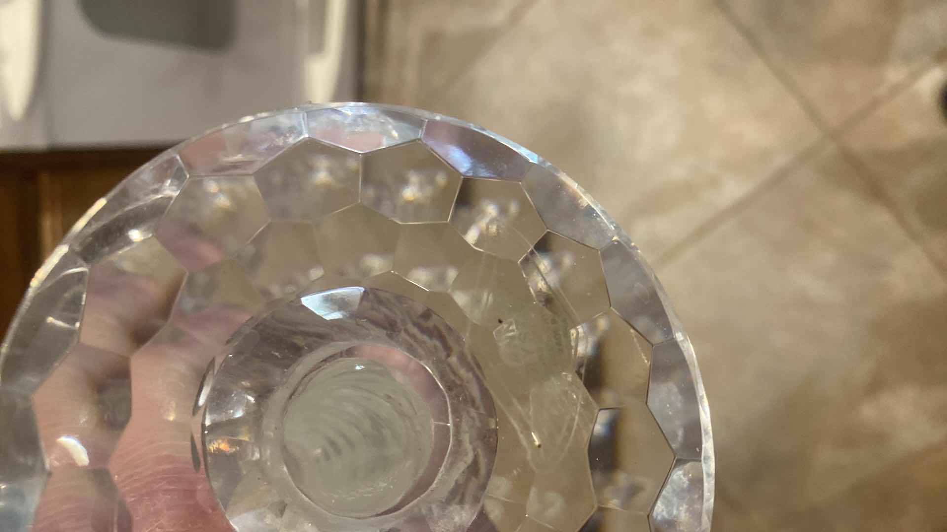 Photo 5 of SHANNON CRYSTAL PALM CANDLESTICKS H11” & CANDLE