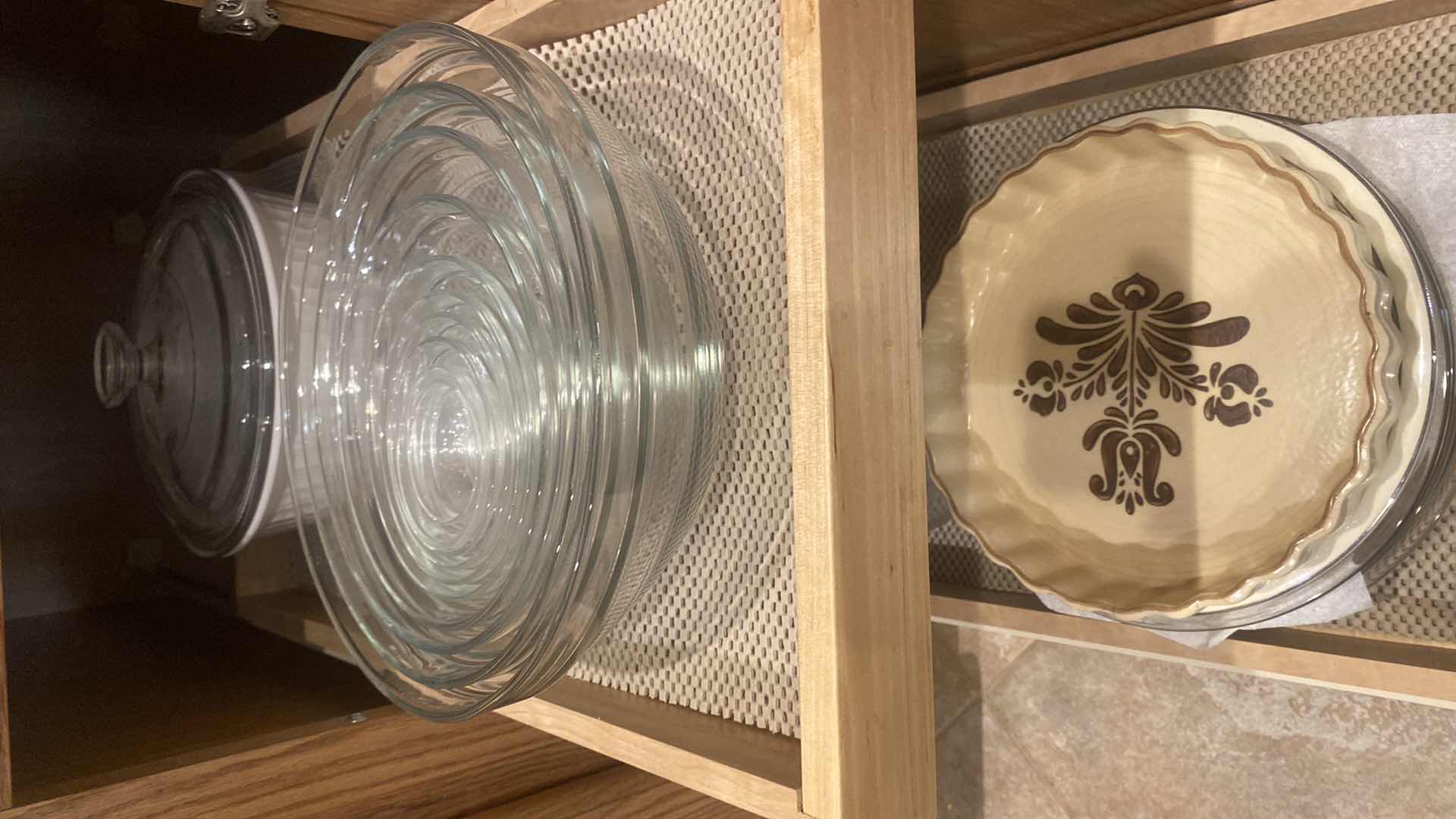 Photo 1 of CONTENTS KITCHEN CABINET - PIE PLATES, PITCHER, MIXING BOWLS & CASSEROLE BOWLS