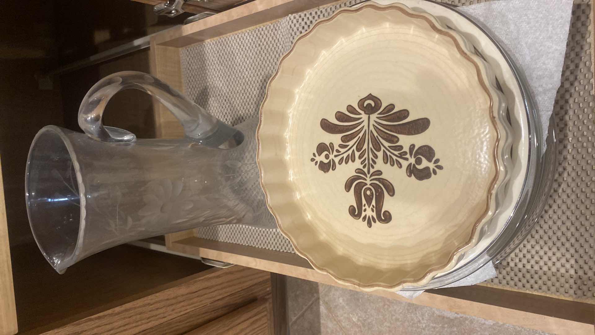 Photo 1 of CONTENTS KITCHEN CABINET - PIE PLATES, PITCHER, MIXING BOWLS & CASSEROLE BOWLS