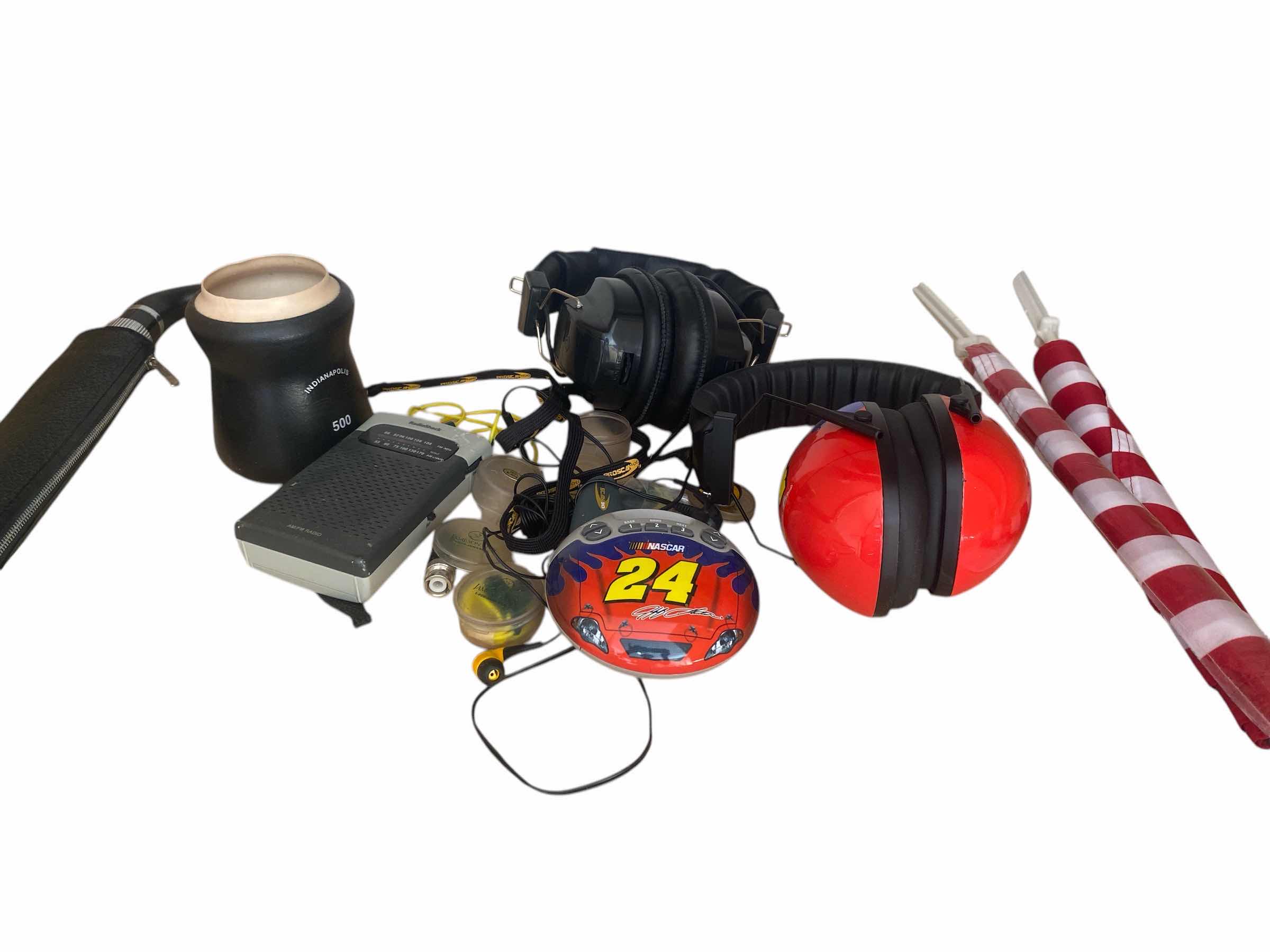 Photo 1 of EAR PROTECTORS, NASCAR RADIO, CUPS & UMBRELLA