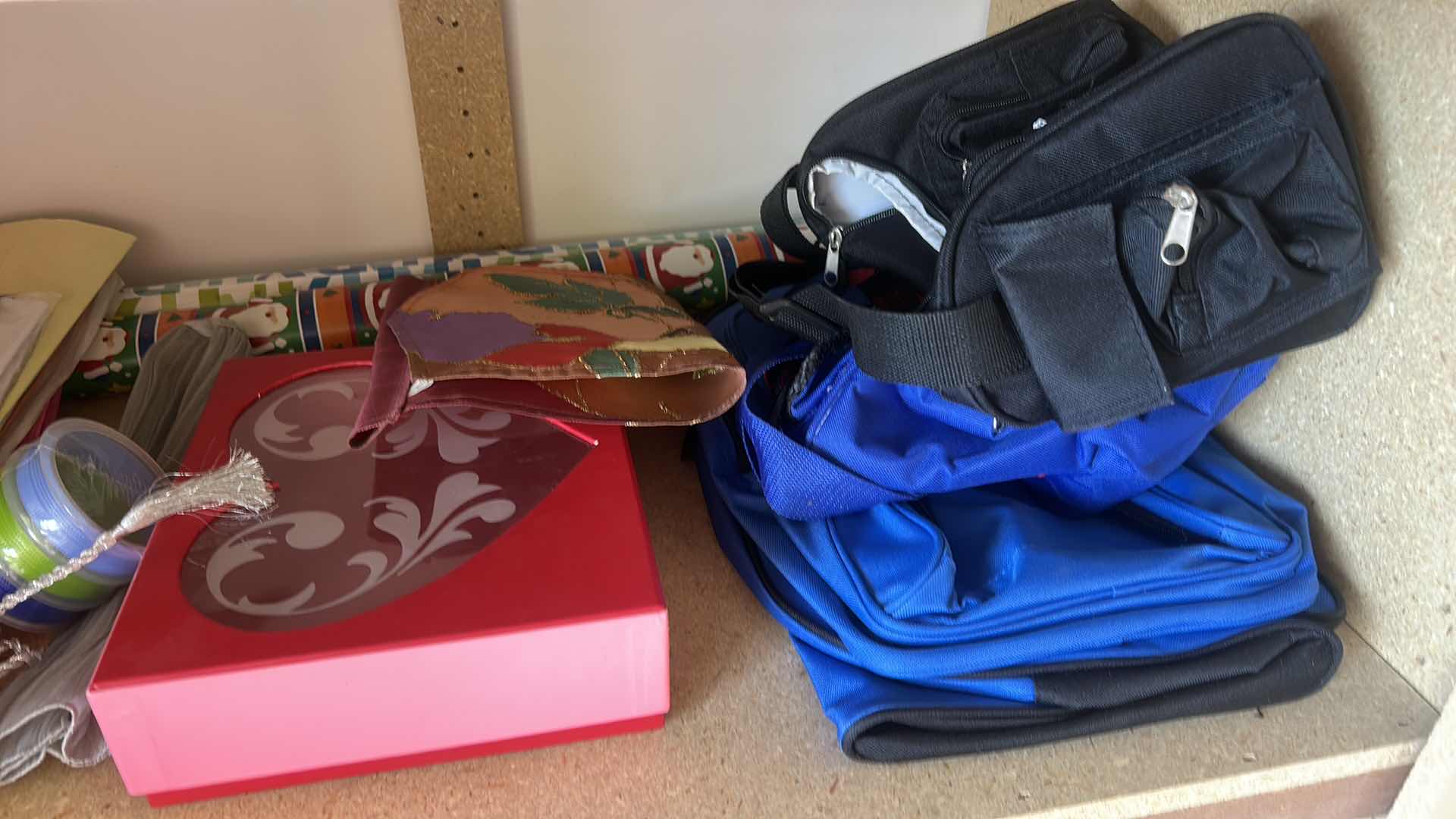 Photo 1 of CONTENTS OF TWO SHELVES- WRAPPING AND HOLIDAY ITEMS