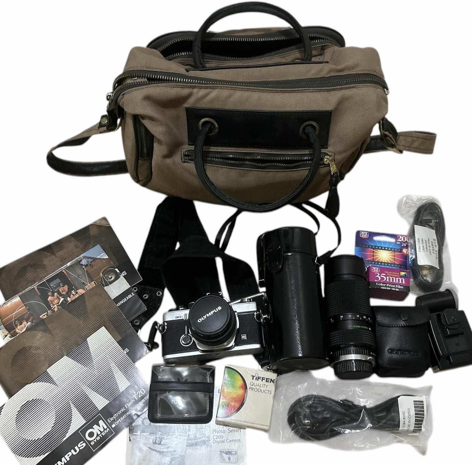 Photo 1 of OLYMPUS CAMERA, LENSES, CARRYING CASE AND MORE