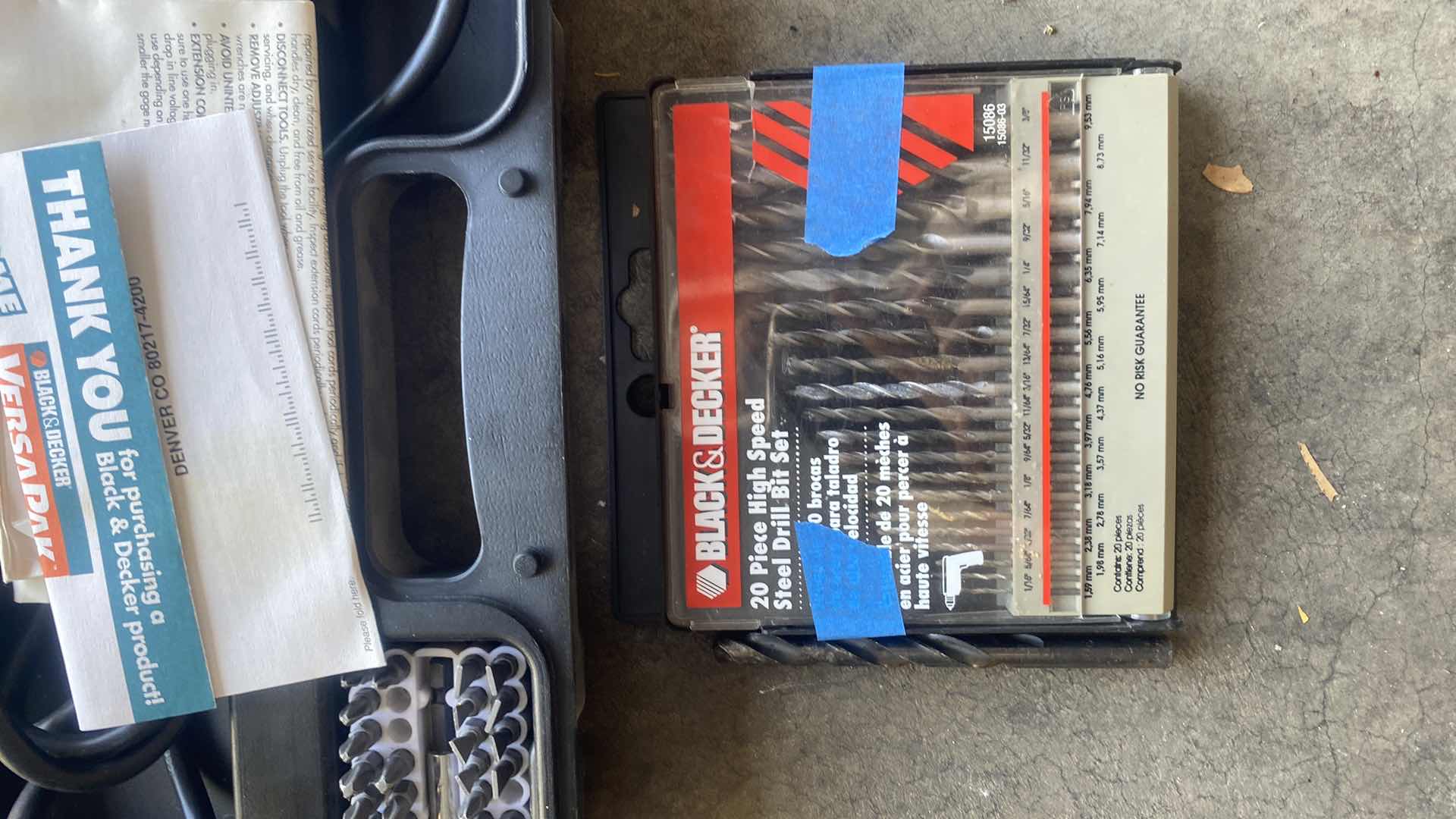 Photo 1 of BLACK & DECKER ELECTRIC DRILL & DRILL BITS