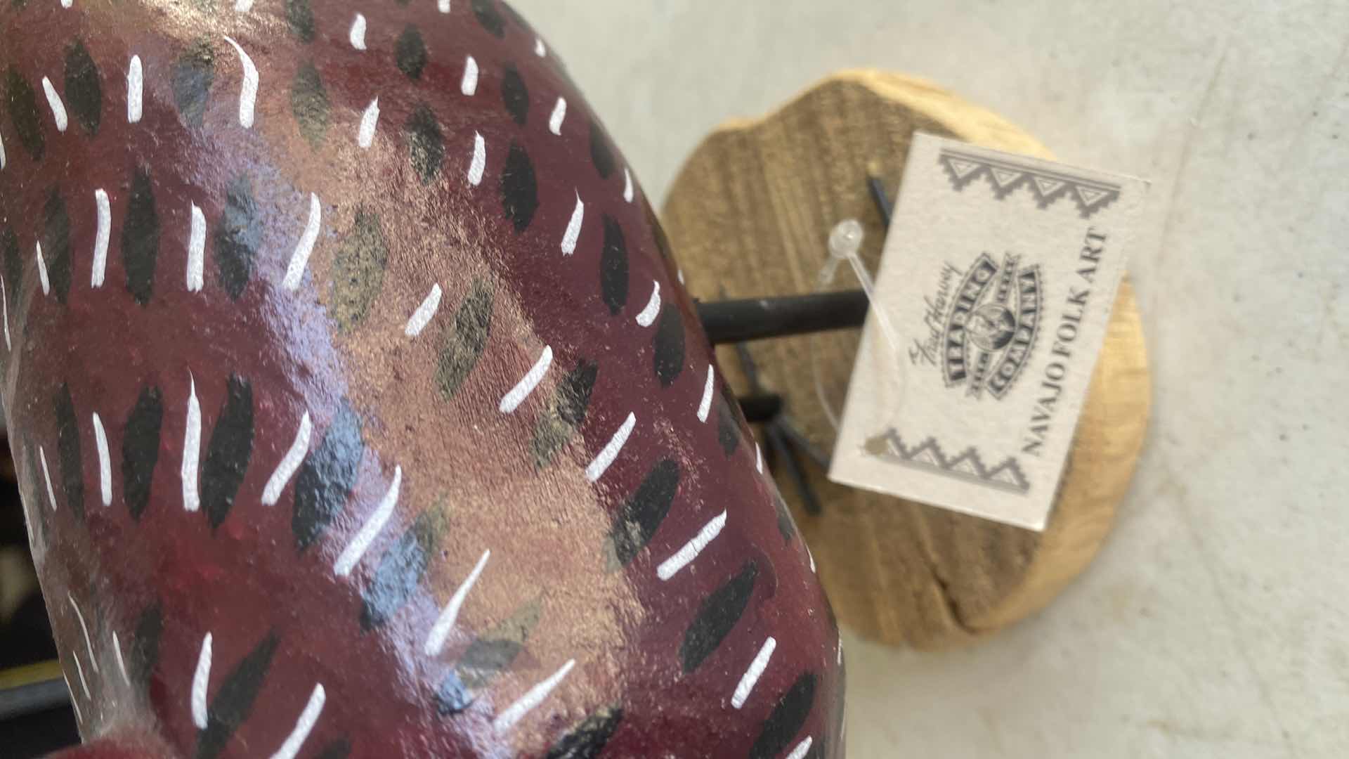 Photo 1 of HAND CARVED & PAINTED NAVAJO FOLK ART ROOSTER 6” x 11”