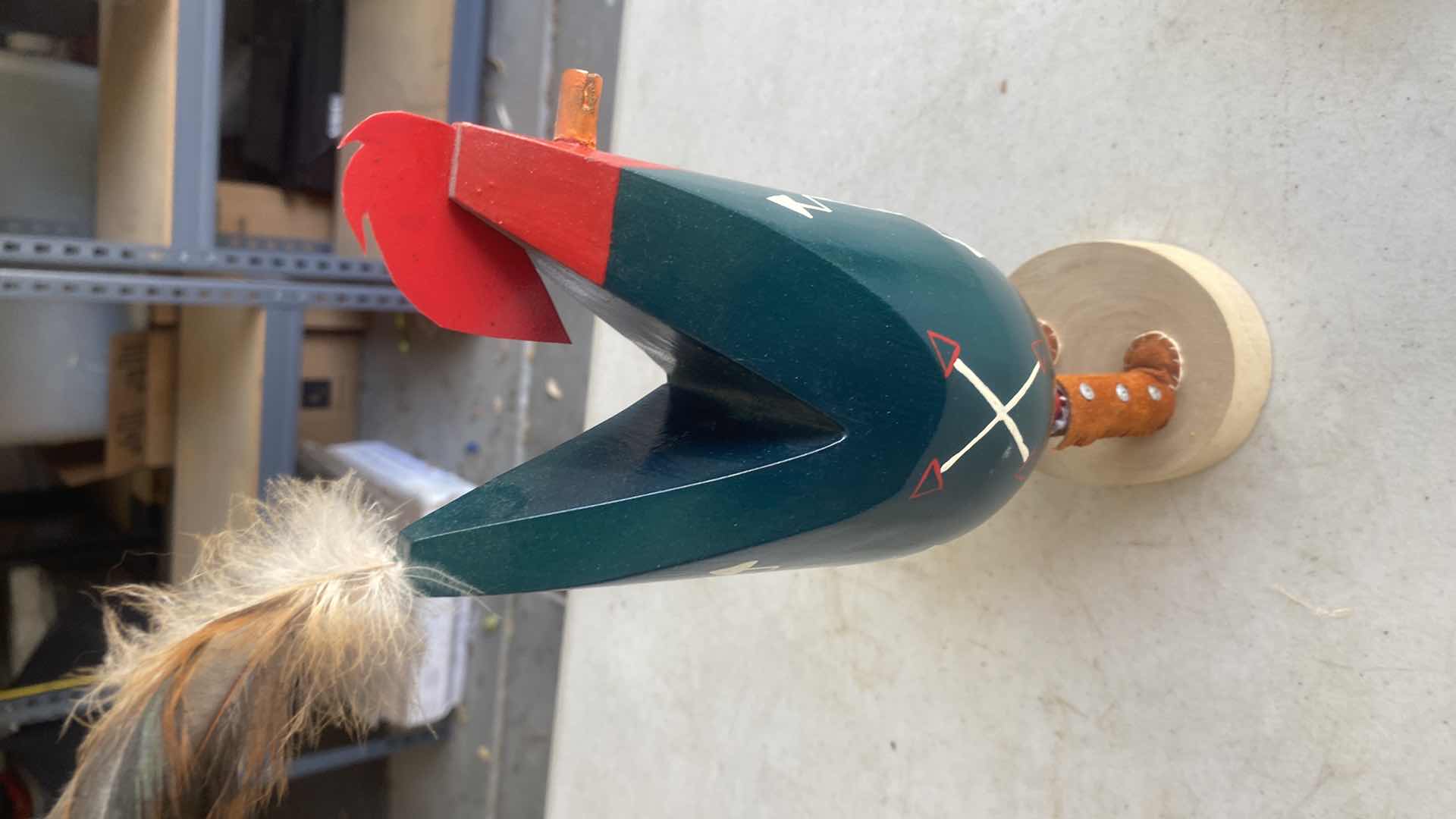 Photo 1 of HAND CARVED & PAINTED NAVAJO FOLK ART ROOSTER 4” x 13”