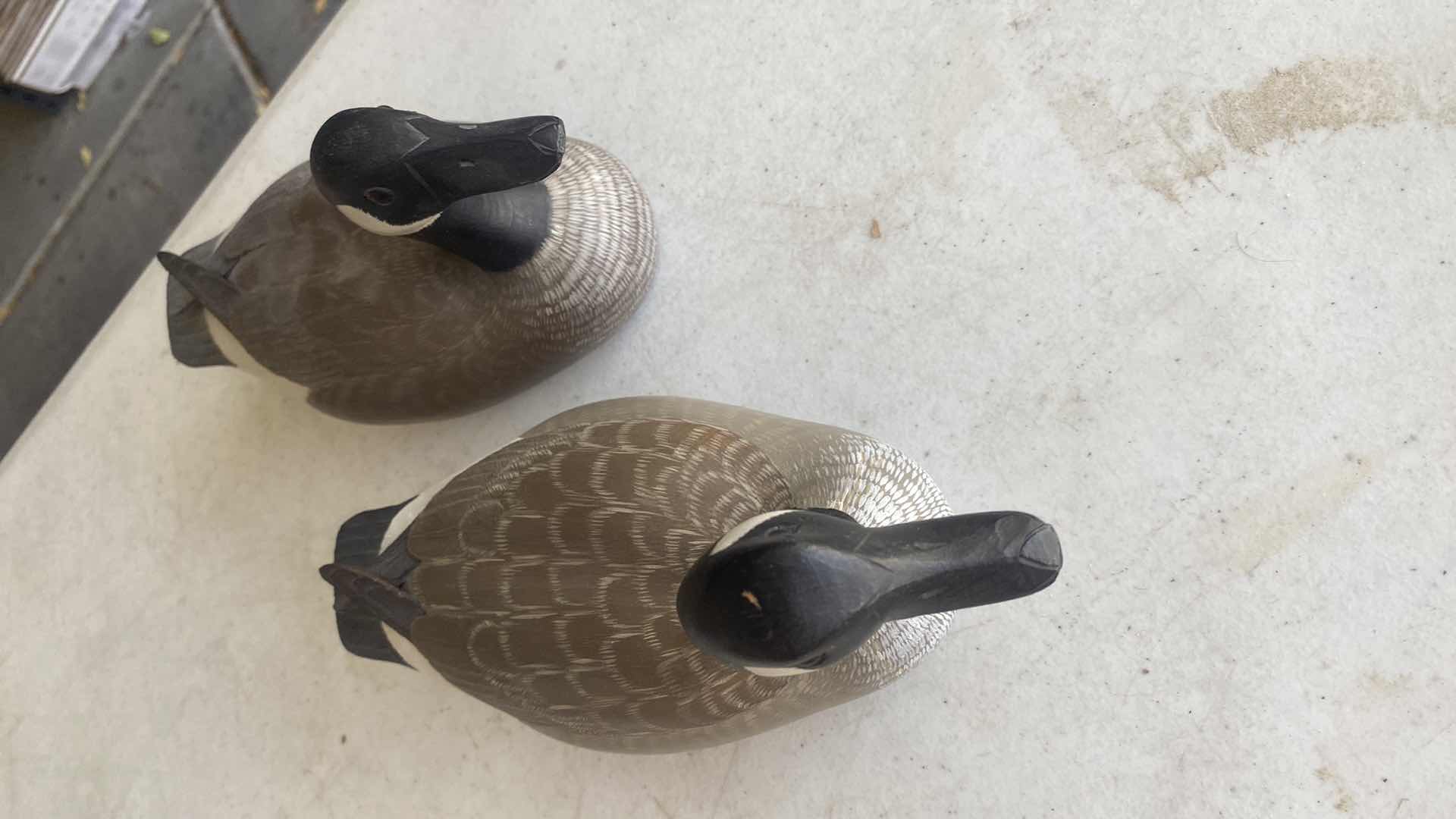 Photo 1 of 1978 PAIR OF HAND CARVED & PAINTED CANADIAN GEESE 9” x 4 1/2”