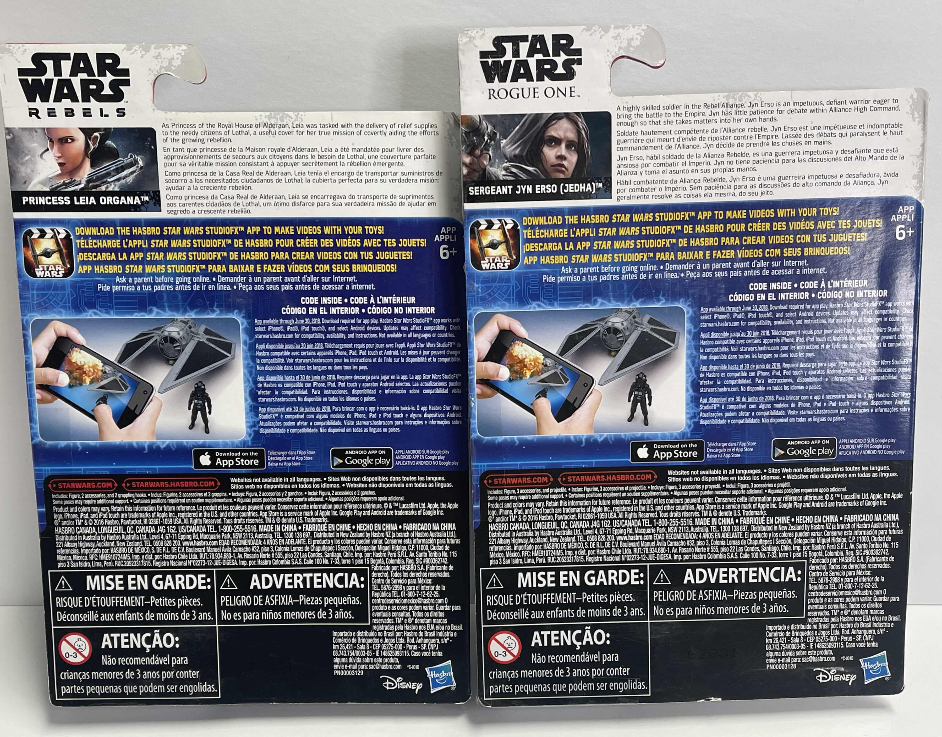 Photo 1 of NIB STAR WARS ROGUE ONE SERGEANT JYN ERSO& REBEL PRINCESS LEIA ORGANA - TOTAL RETAIL PRICE $23.99