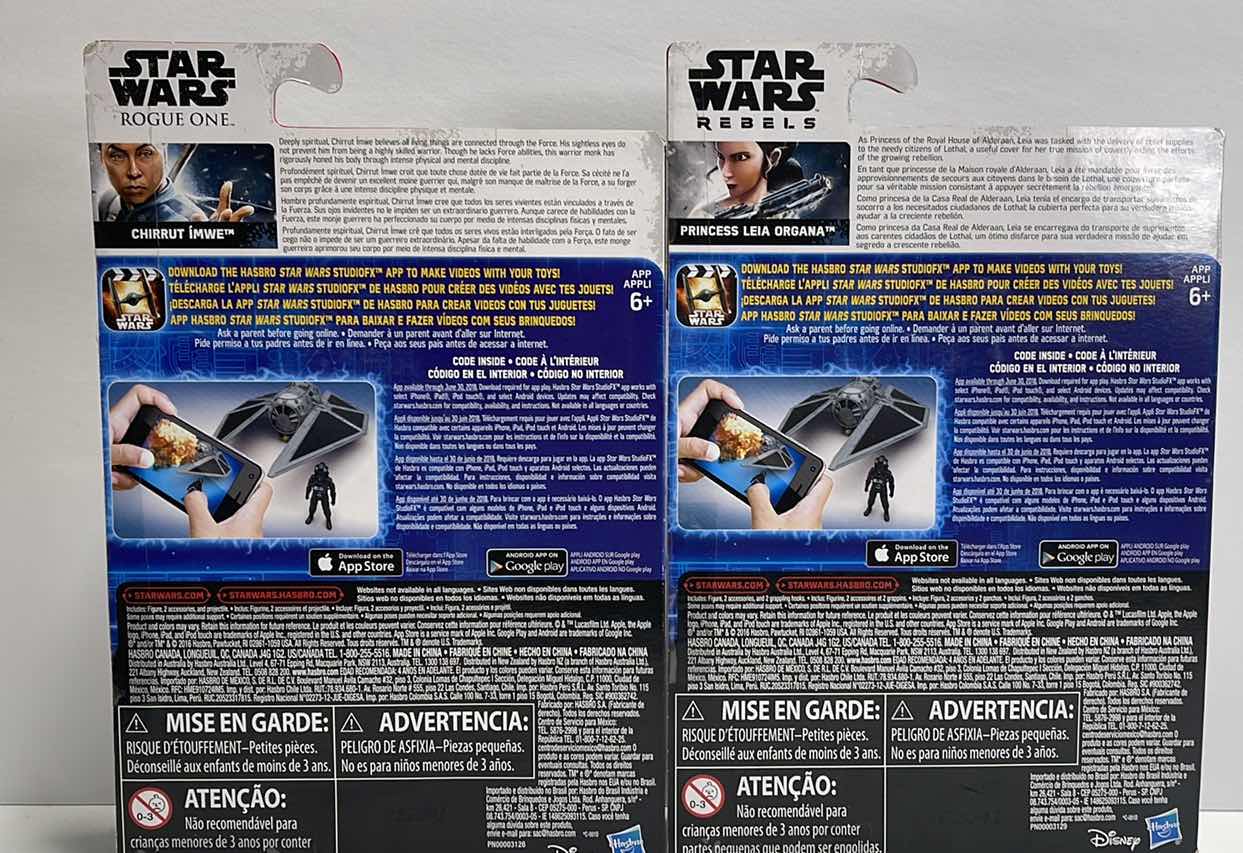 View 2 of NIB STAR WARS ROGUE ONE  “CHIRRUT IMWE” & “REBEL PRINCESS LEIA ORGANA” ACTION FIGURE - TOTAL RETAIL PRICE $25.99