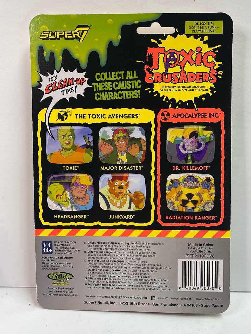 Photo 1 of NIB TOXIC CRUSADERS REACTION MAJOR DISASTER ACTION FIGURE - RETAIL PRICE $15.00