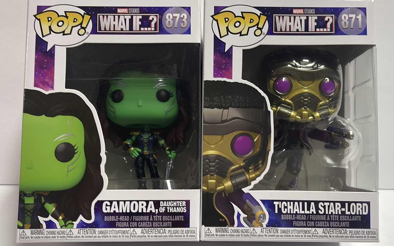 View 1 of NIB FUNKO POP WHAT IF ? SERIES “GAMORA & T'CHALLA STAR-LORD” - RETAIL PRICE $27.99
