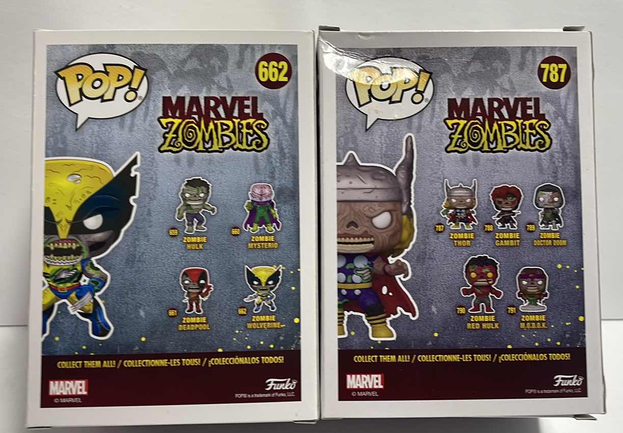 Photo 1 of NIB FUNKO POP MARVEL ZOMBIES SERIES “ZOMBIE WOLVERINE & ZOMBIE THOR” TOTAL RETAIL PRICE $26.99