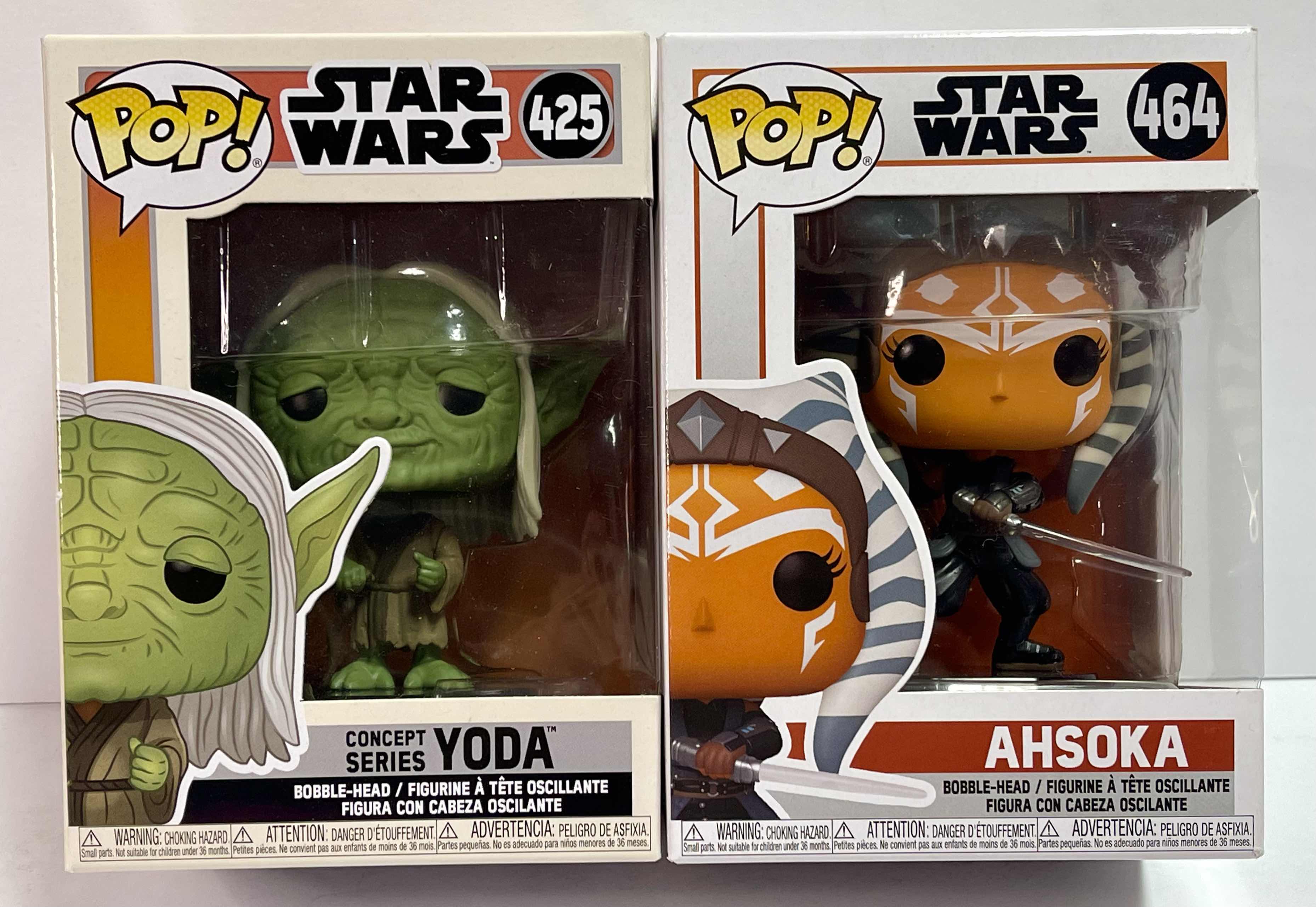Photo 1 of NIB FUNKO POP STAR WARS SERIES  “CONCEPT SERIES YODA & ASHOKA” - TOTAL RETAIL PRICE $25.00