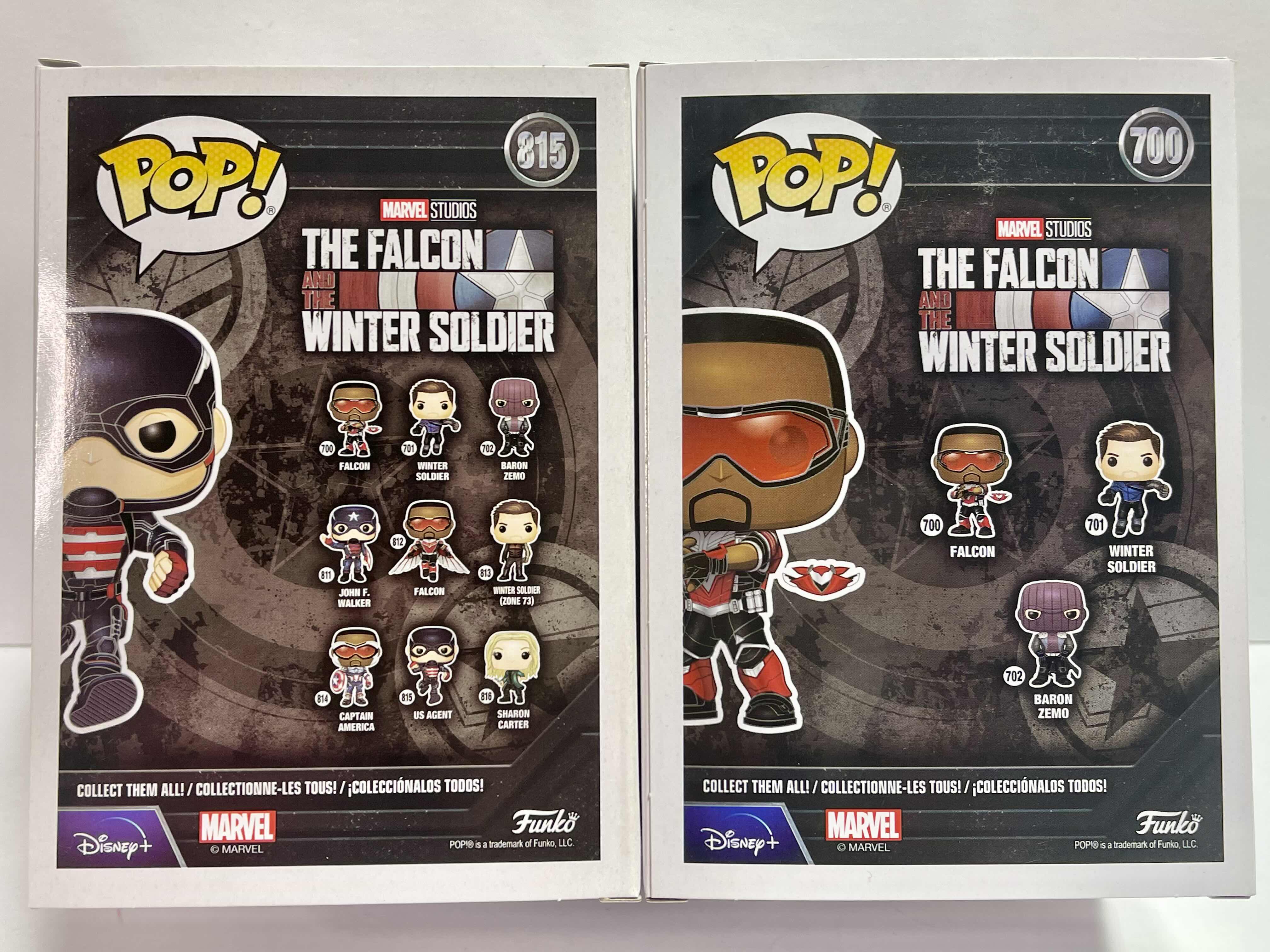 Photo 1 of NIB FUNKO POP MARVEL SERIES THE FALCON WINTER SOLDIER
"FALCON & US AGENT” TOTAL RETAIL PRICE $26.99