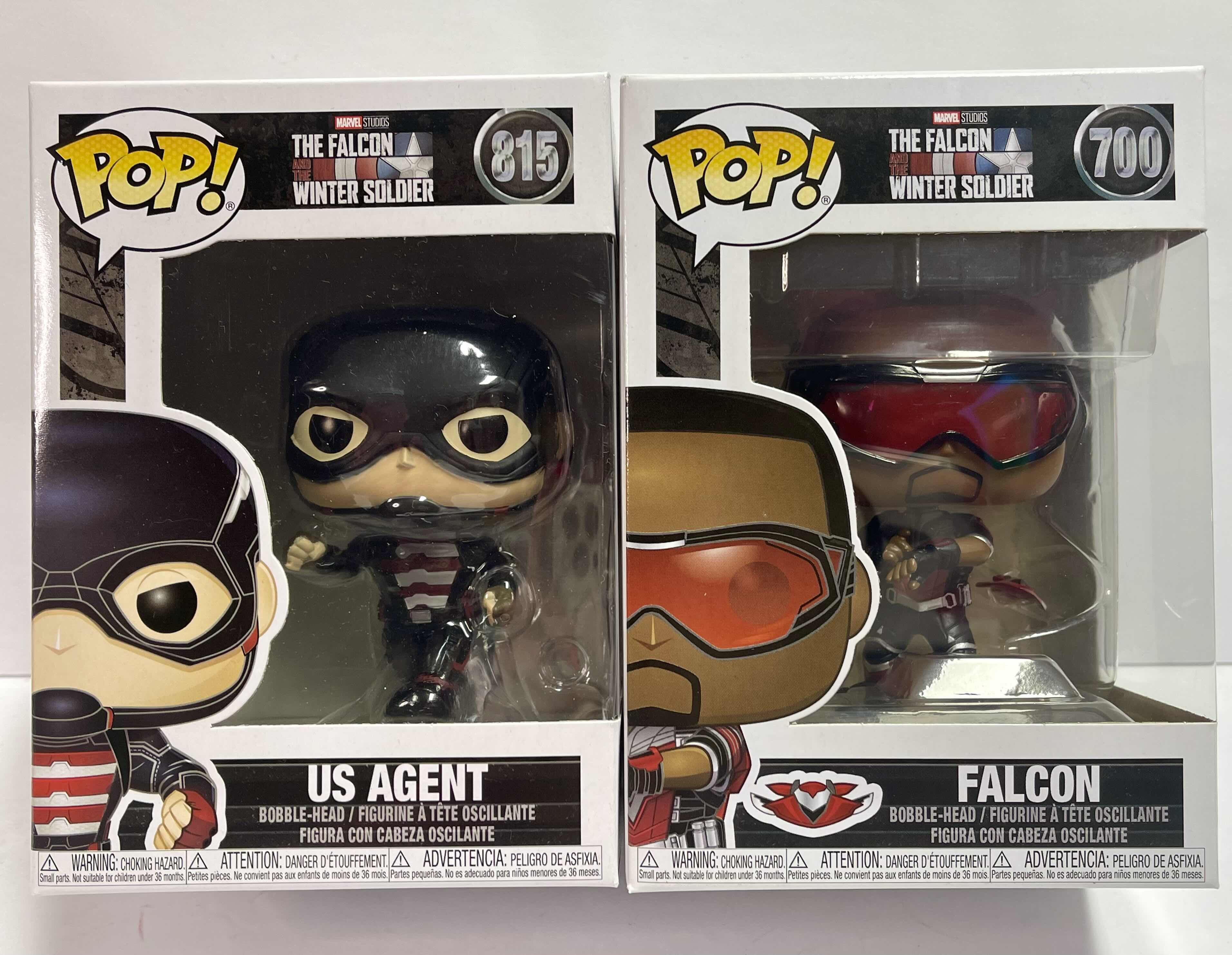 Photo 1 of NIB FUNKO POP MARVEL SERIES THE FALCON WINTER SOLDIER
"FALCON & US AGENT” TOTAL RETAIL PRICE $26.99