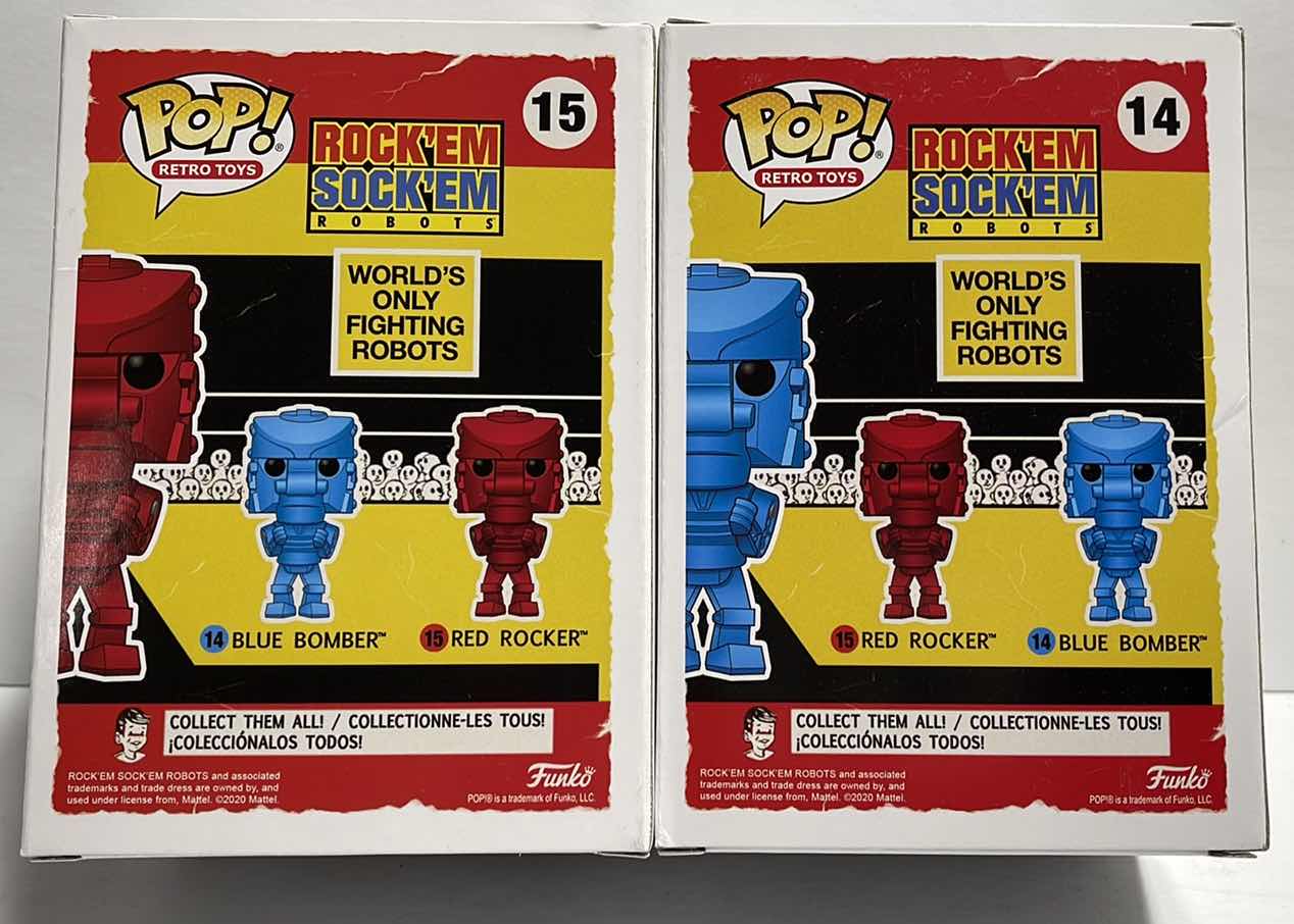 Photo 1 of NIB FUNKO POP RETRO TOYS SERIES ROCK’EM SOCK’EM ROBOTS “ RED ROCKER & BLUE BOMER” - TOTAL RETAIL PRICE $31.00