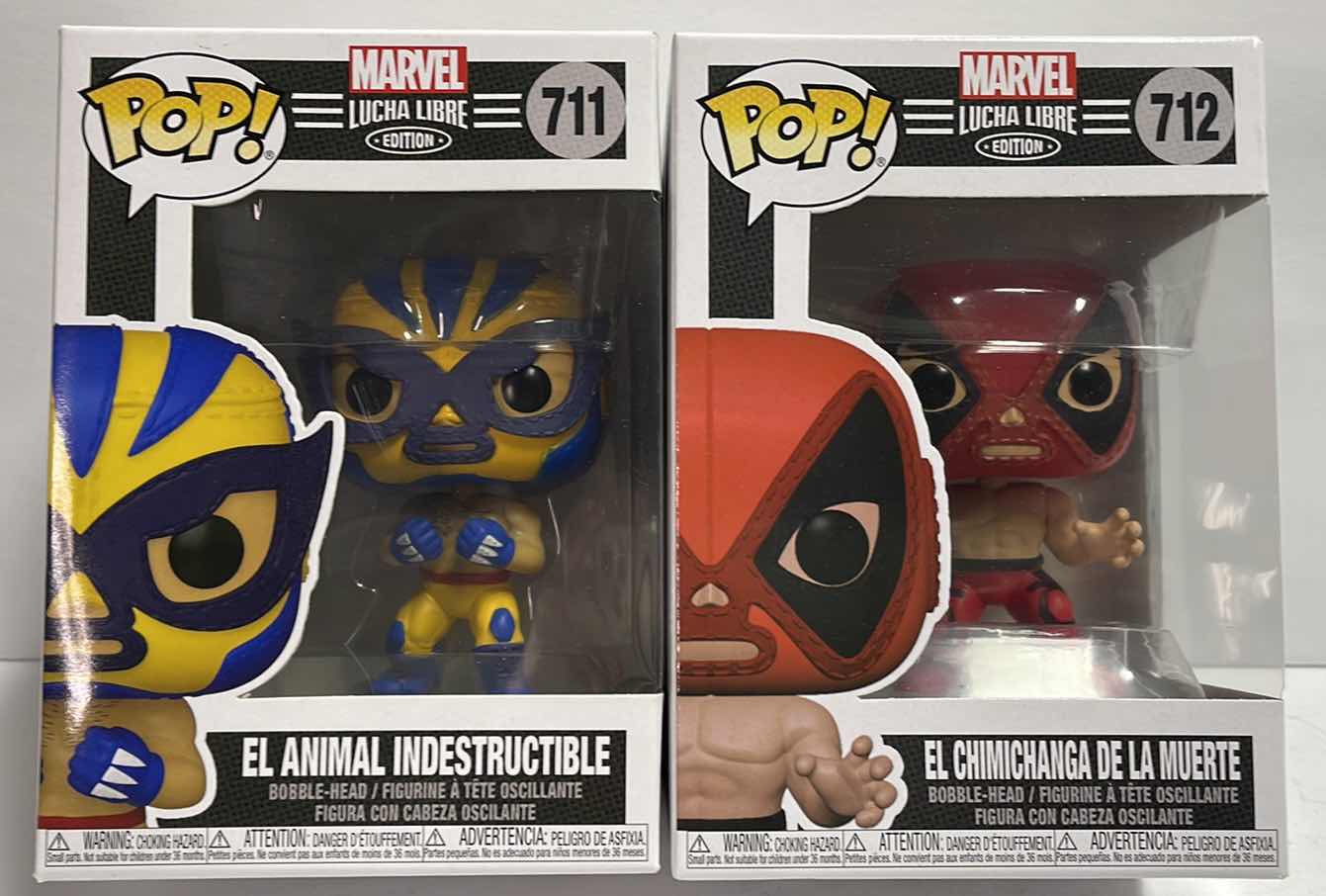Photo 1 of NIB FUNKO POP MARVEL LUCHA
LIBRRE EDITION SERIES "EL ANIMAL INDESTRUCTIBLE & EL CHIMICHANGA DE LA MUERTE" - TOTAL RETAIL PRICE $22.00