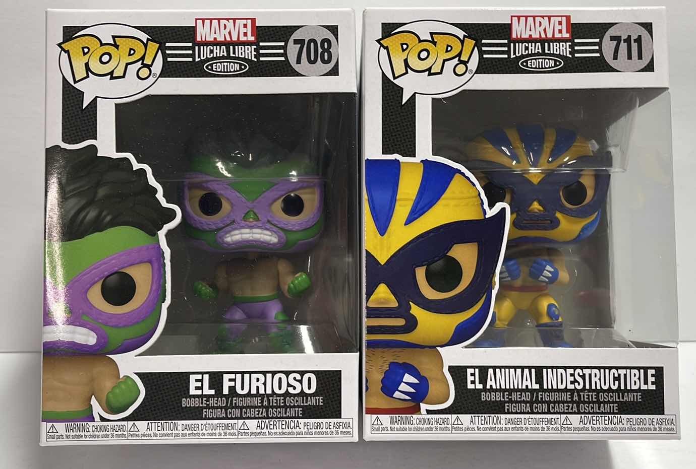 Photo 1 of NIB FUNKO POP MARVEL LUCHA
LIBRRE EDITION SERIES "EL ANIMAL INDESTRUCTIBLE & EL FURIOSO" - TOTAL RETAIL PRICE $24.00