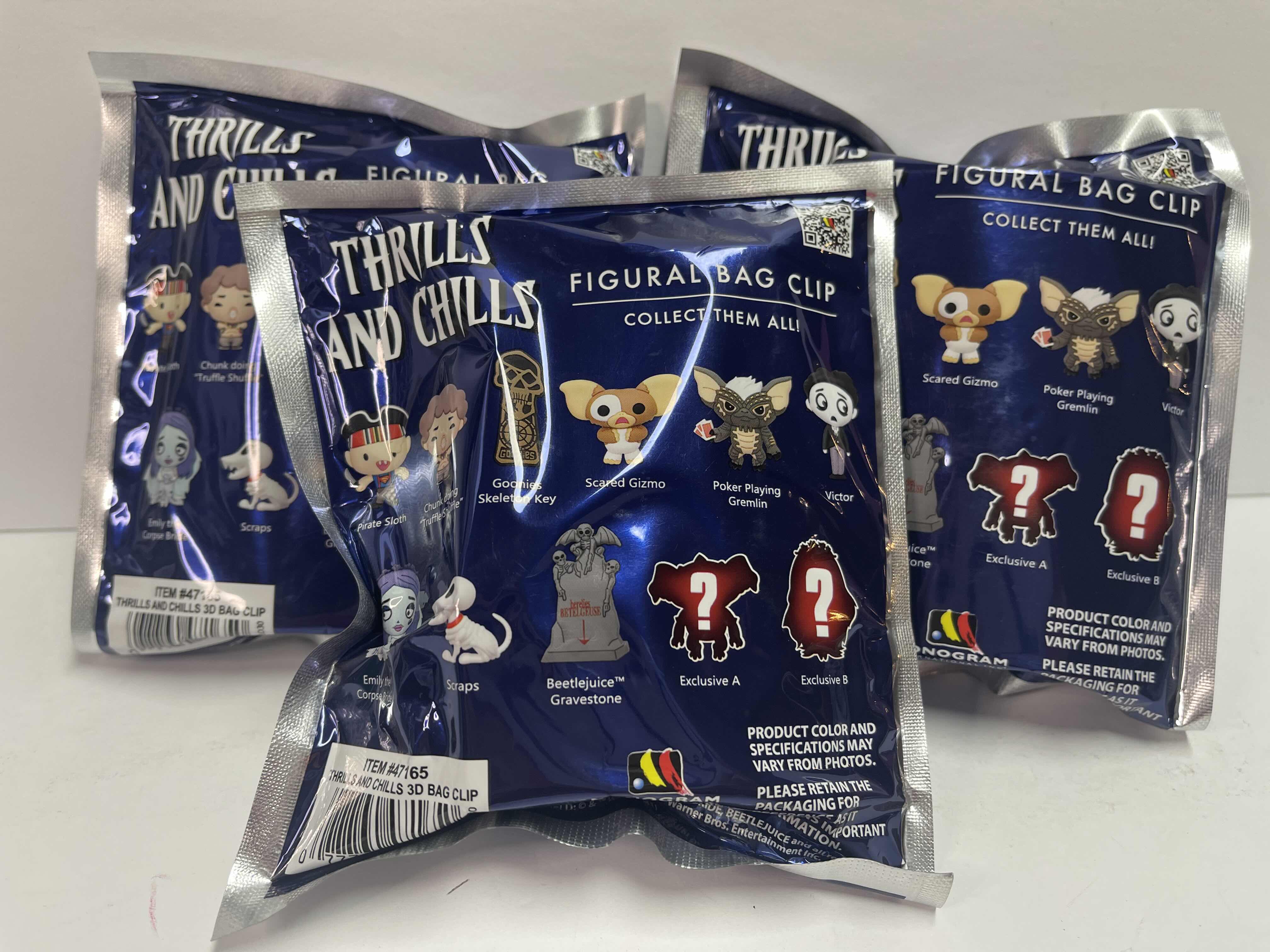 Photo 1 of NIB 3 THRILLS AND CHILLS FIGURAL BAG CLIPS - TOTAL RETAIL PRICE $34.00