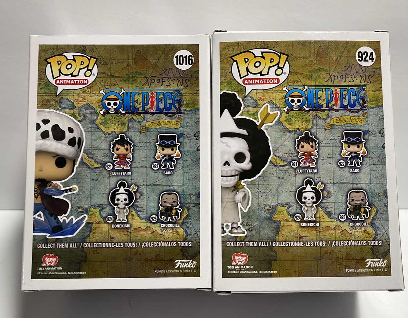 Photo 1 of NIB FUNKO POP ANIMATION SERIES ONE PIECE “ TRAFALGAR LAW & BONEKICHI” - TOTAL RETAIL PRICE $26.00
