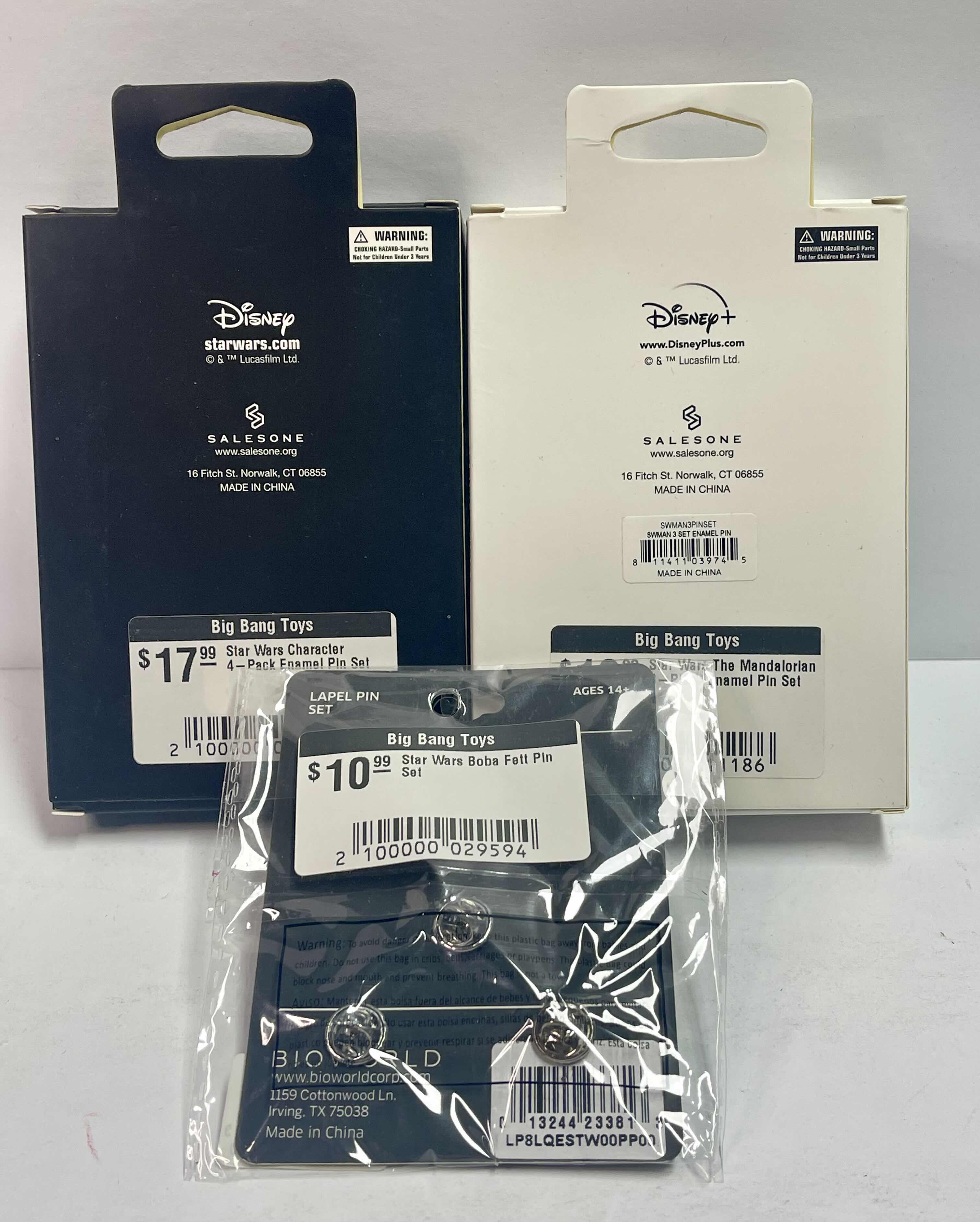 Photo 1 of NEW STAR WARS ENAMELED COLLECTOR PINS - TOTAL RETAIL PRICE $45.00