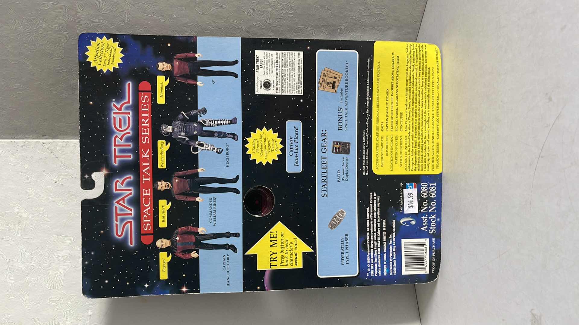 Photo 1 of NIB STAR TREK SPACE TALK SERIES CAPTAIN JEAN-LUC PICARD MSRP $14.99