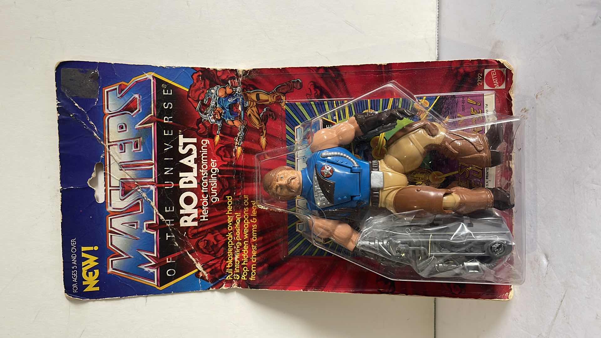 Photo 1 of NIB 1986 MASTERS OF THE UNIVERSE RIO BLAST HEROIC TRANSFORMING GUNSLINGER MSRP $450