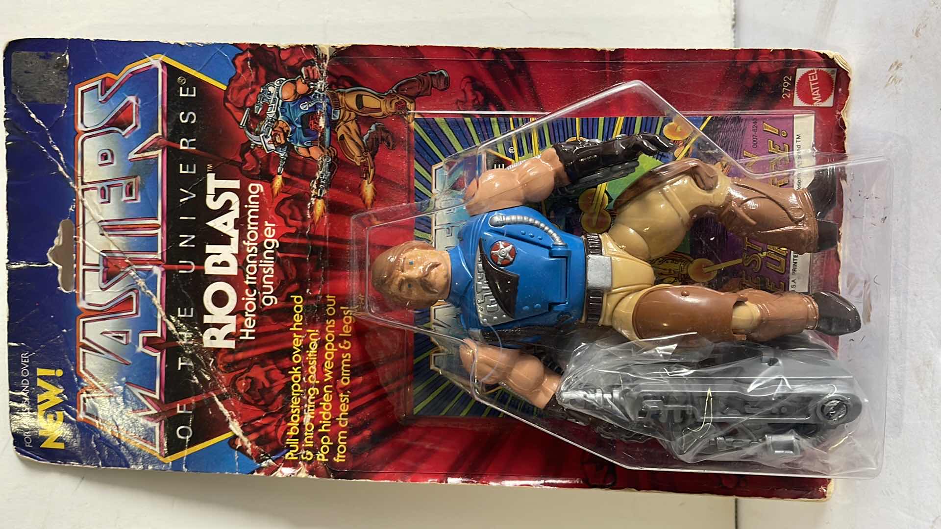 Photo 1 of NIB 1986 MASTERS OF THE UNIVERSE RIO BLAST HEROIC TRANSFORMING GUNSLINGER MSRP $450