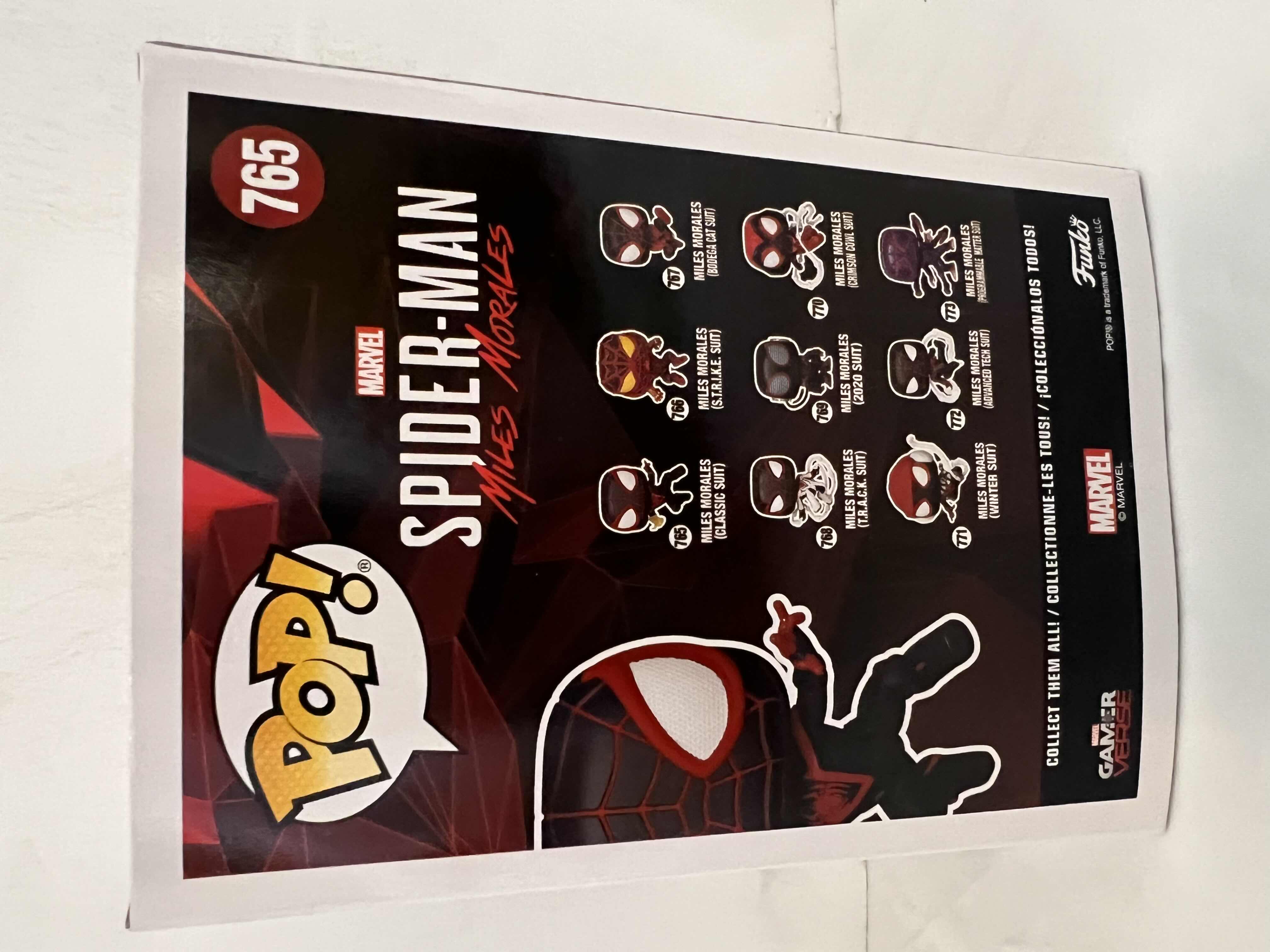 Photo 1 of NEW FUNKO POP! MARVEL SPIDER-MAN MILES MORALES BOBBLEHEAD VINYL FIGURE, #765 “MILES MORALES (CLASSIC SUIT)