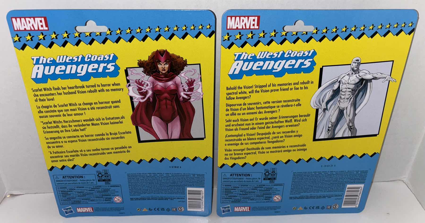 Photo 1 of NEW 2-PACK HASBRO MARVEL LEGENDS RETRO SERIES 6” ACTION FIGURES, THE WEST COAST AVENGERS “THE VISION” & “SCARLET WITCH”