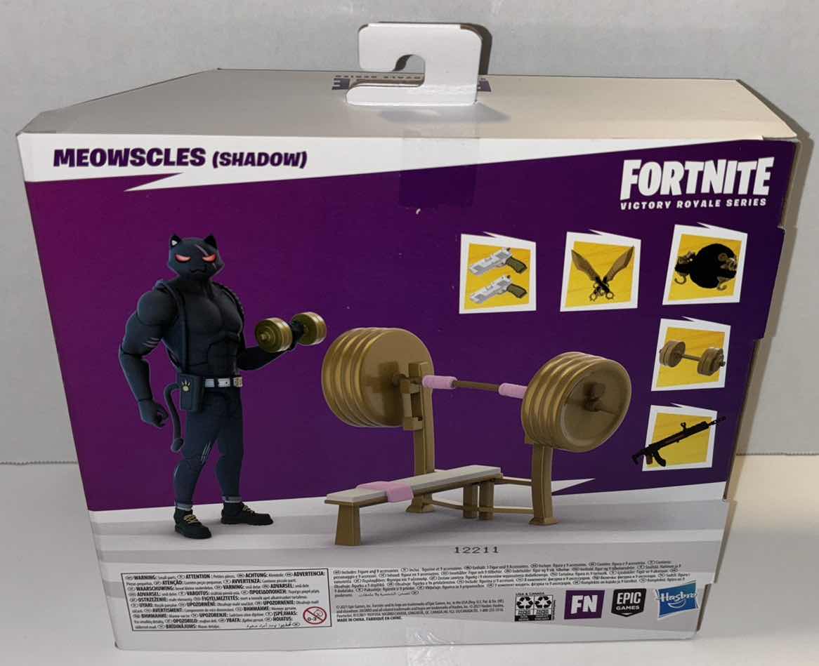 Photo 1 of NEW HASBRO FORTNITE VICTORY ROYALE SERIES “MEOWSCLES” (SHADOW) COLLECTIBLE ACTION FIGURE & ACCESSORIES