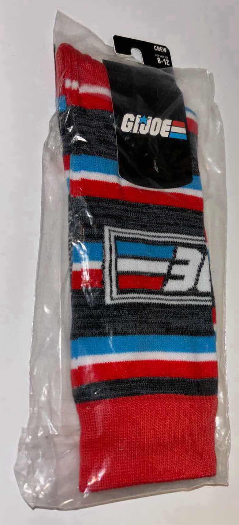 View 2 of NEW BIOWORLD HASBRO G.I. JOE STRIPED CREW SOCKS (MENS SIZE 8-12)