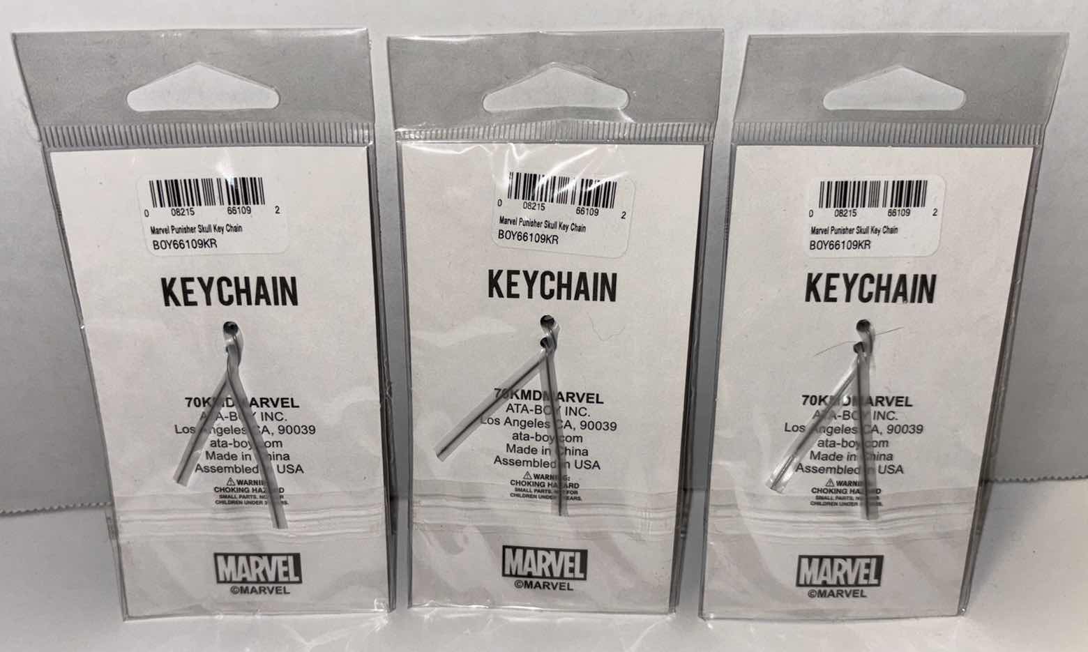 Photo 1 of NEW 3-PACK ATA-BOY MARVEL PUNISHER SKULL KEYCHAIN