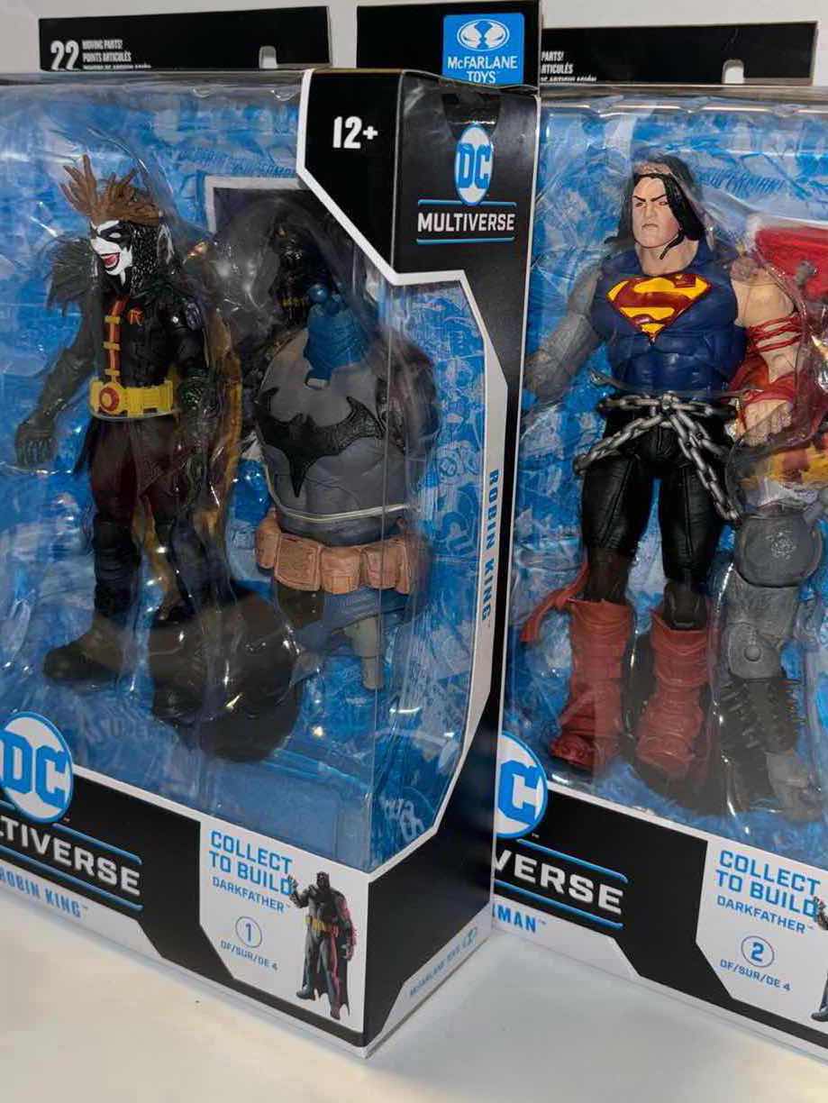 Photo 1 of NEW 2-PACK MCFARLANE TOYS DC MULTIVERSE ACTION FIGURE & ACCESSORIES, DARK KNIGHTS: DEATH METAL “ROBIN KING” & “SUPERMAN” (COLLECT TO BUILD DARKFATHER- #1 & #2 OF 4)