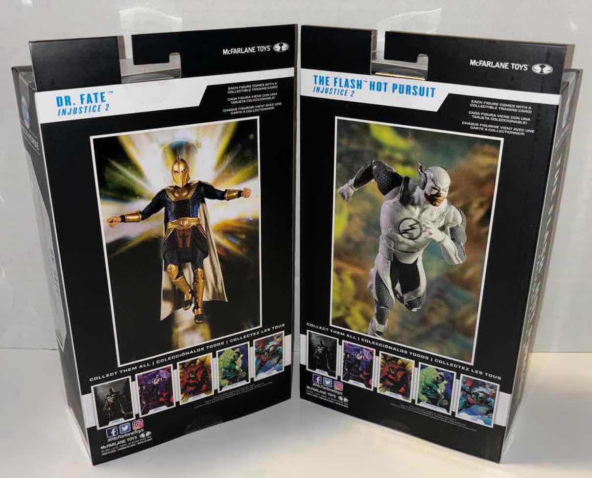 Photo 1 of NEW 2-PACK MCFARLANE TOYS DC MULTIVERSE ACTION FIGURE & ACCESSORIES, INJUSTICE 2: “DR. FATE” & “THE FLASH HOT PURSUIT”