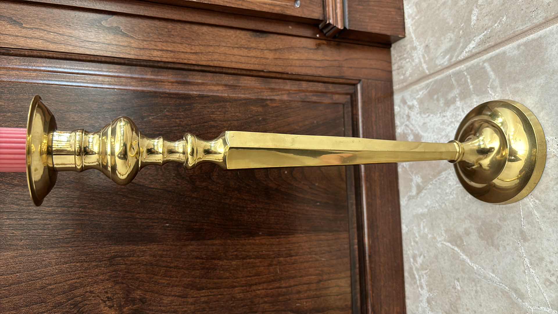 Photo 1 of HOSLEY SOLID BRASS 17.6” CANDLESTICKS (2)