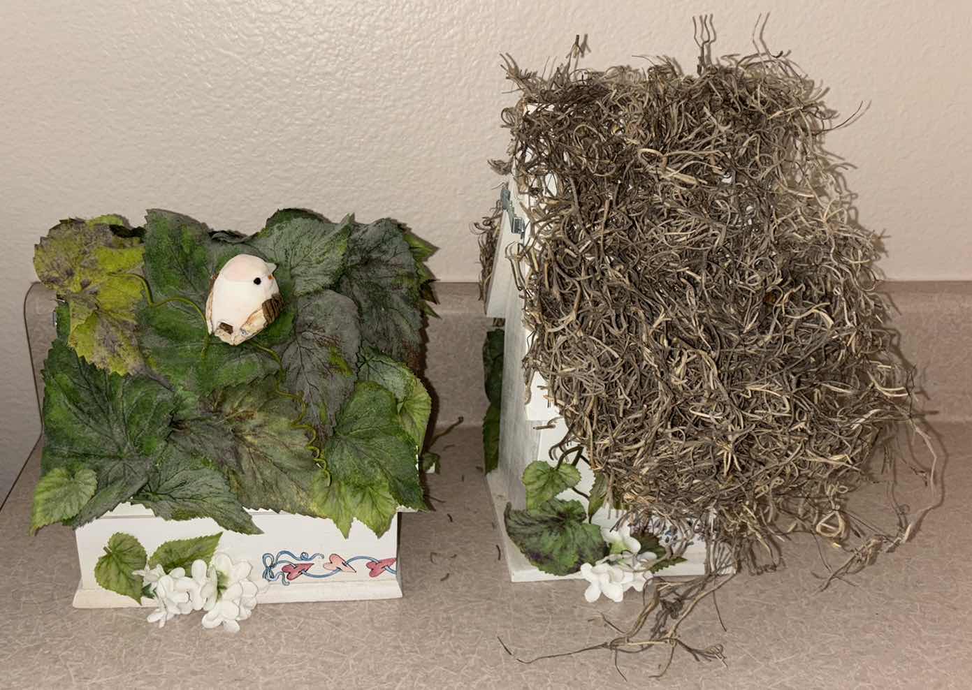 Photo 1 of SHABBY CHIC BIRDHOUSES, 2 PCS (TALLEST IS 6.6” X 8.5” H10”)