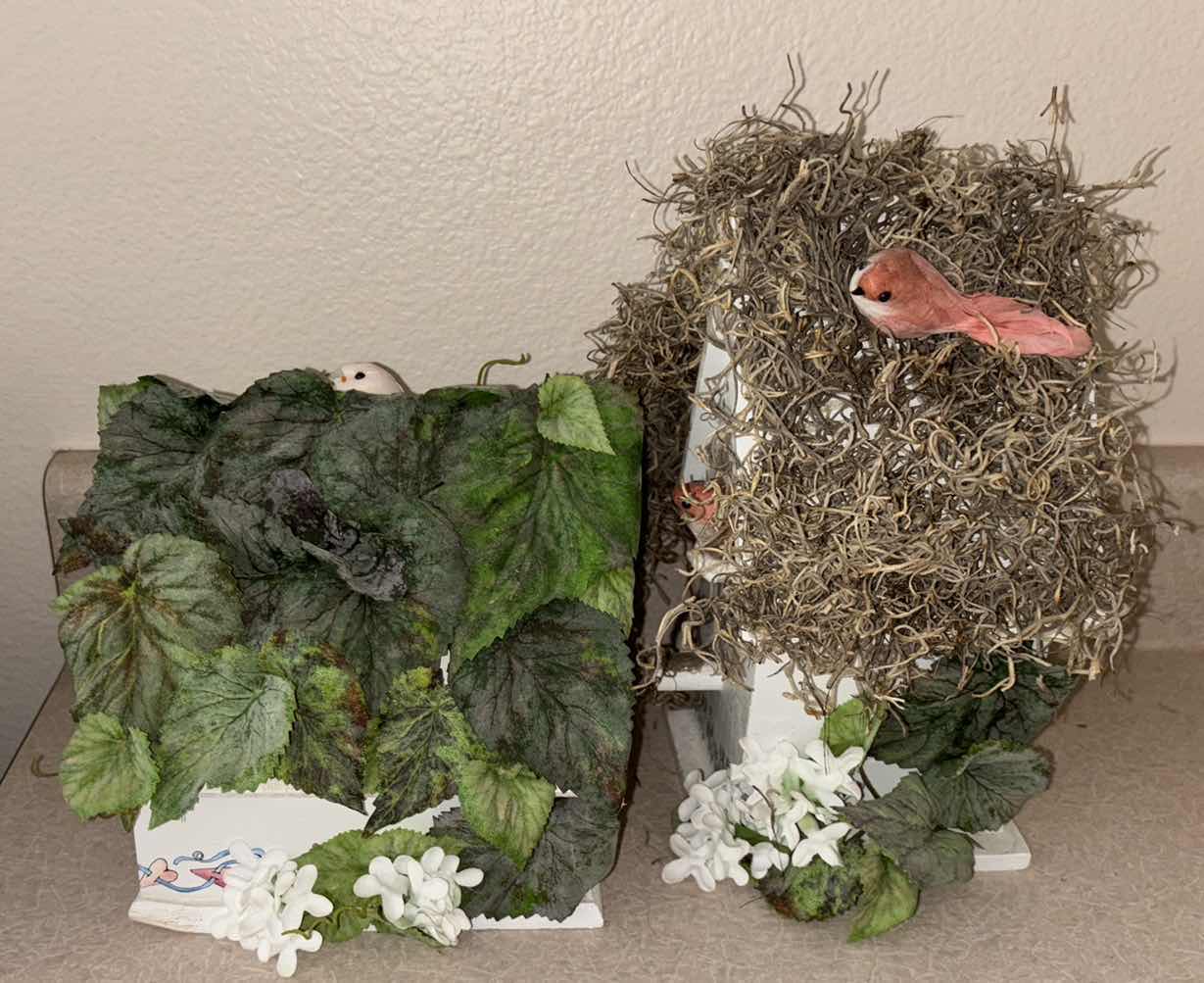 Photo 1 of SHABBY CHIC BIRDHOUSES, 2 PCS (TALLEST IS 6.6” X 8.5” H10”)