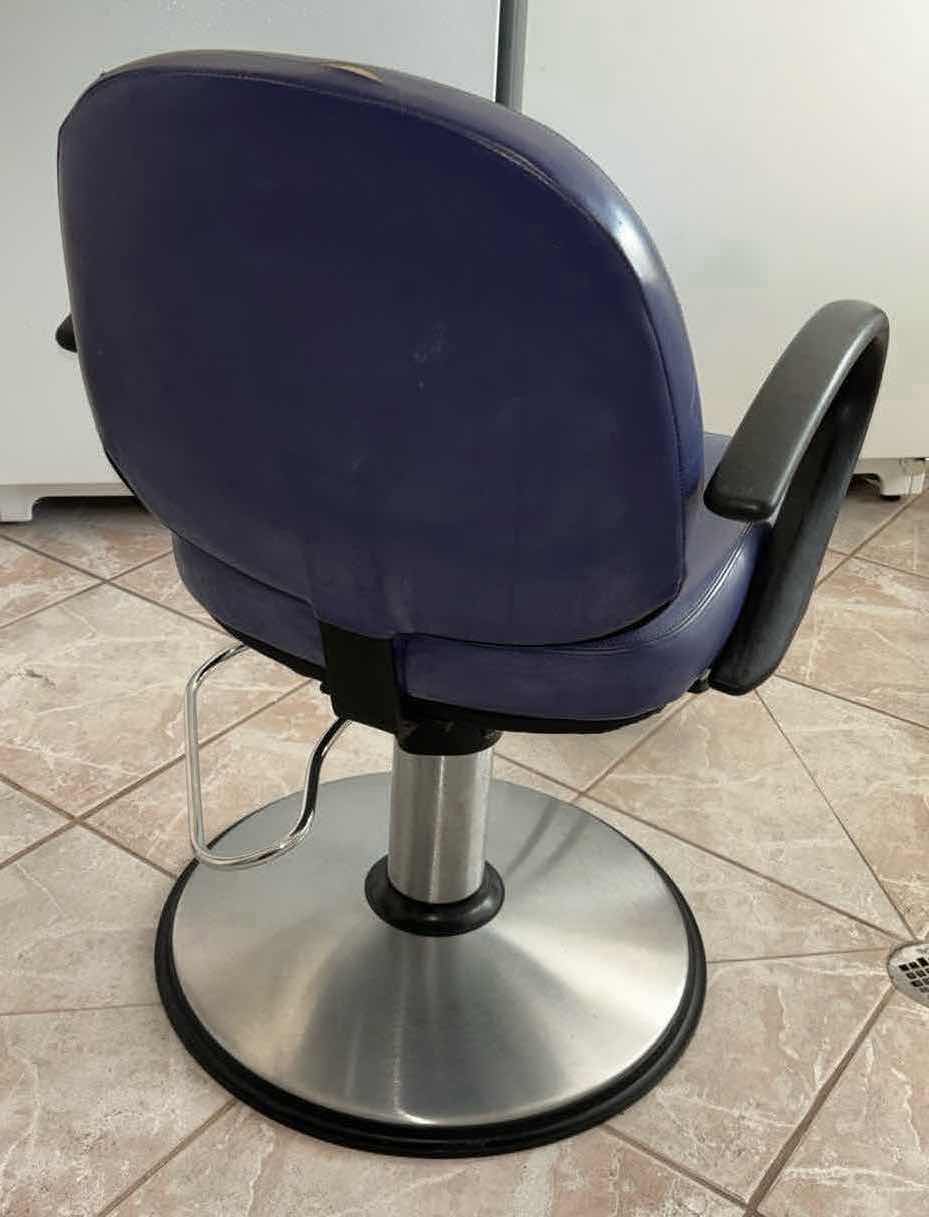Photo 1 of BELVEDERE RV12 HAIR STYLING CHAIR W HYDRAULIC LIFT BASE, DEEP PHOENICIAN PURPLE